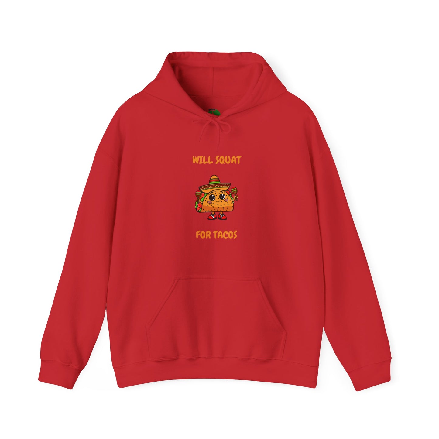 Funny Taco Sweatshirt - 'Will Squat for Tacos' Unisex Heavy Blend Hoodie Humour Joke Gym Hoodie Clothing