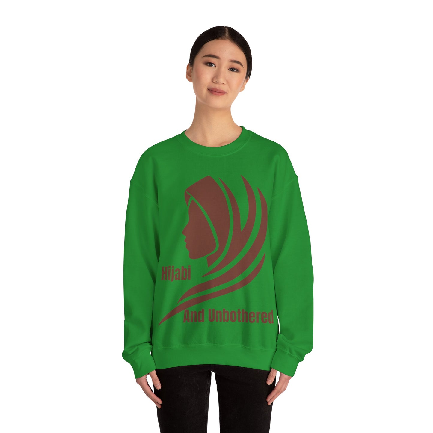 Hijabi and Unbothered Crewneck Sweatshirt - Stylish Unisex Heavy Blend for Everyday Comfort Hijab Fashion Sweat Shirt