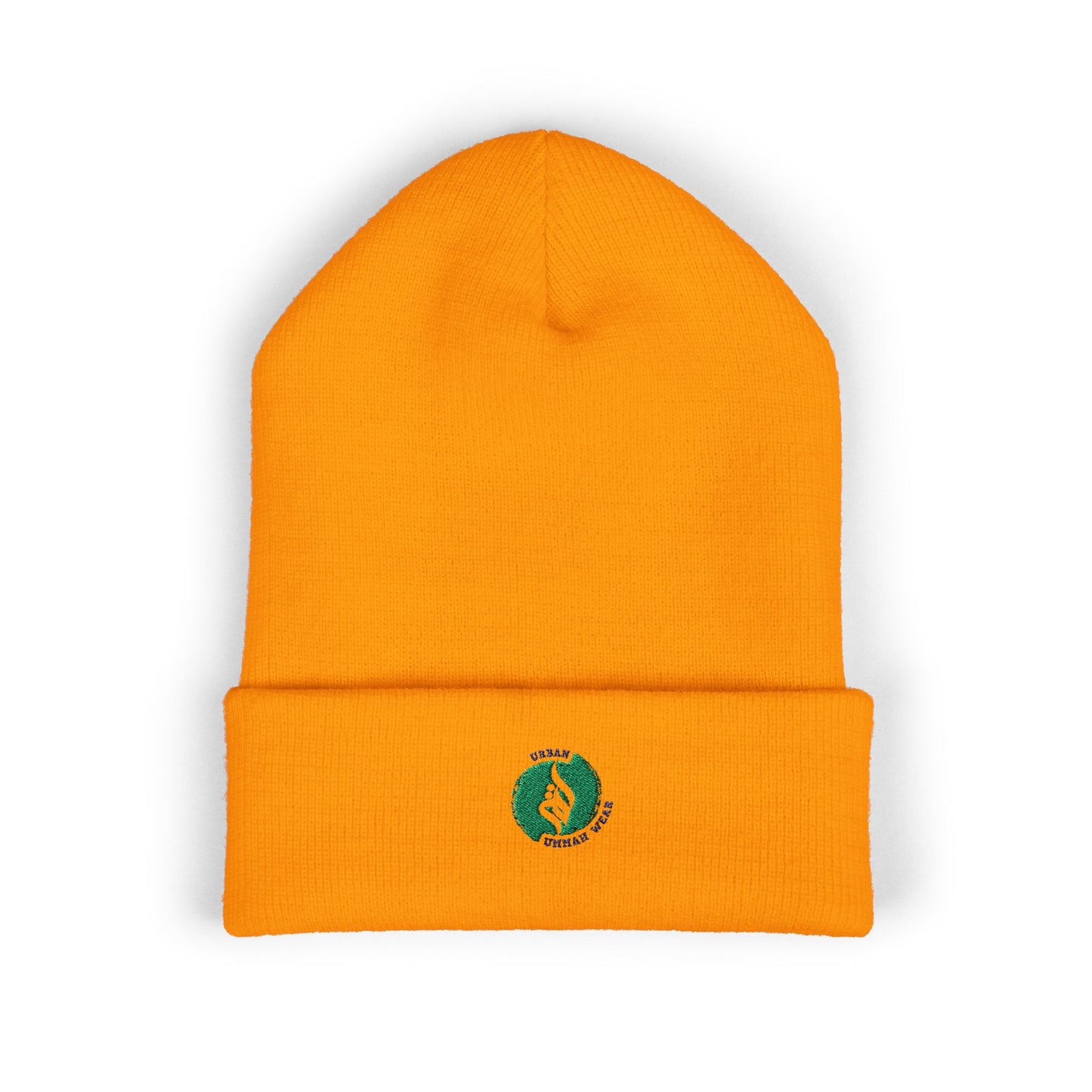 Classic Cuffed Beanie with Embroidered Logo - Cozy Winter Accessory Islamic Clothing