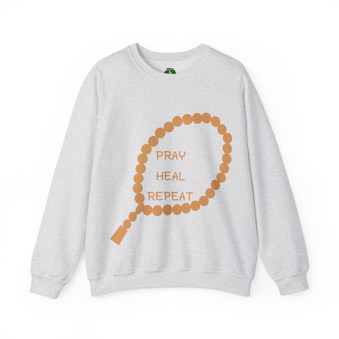 Pray Heal Repeat Crewneck Sweatshirt for Mindfulness and Healing Islamic Street Fashion