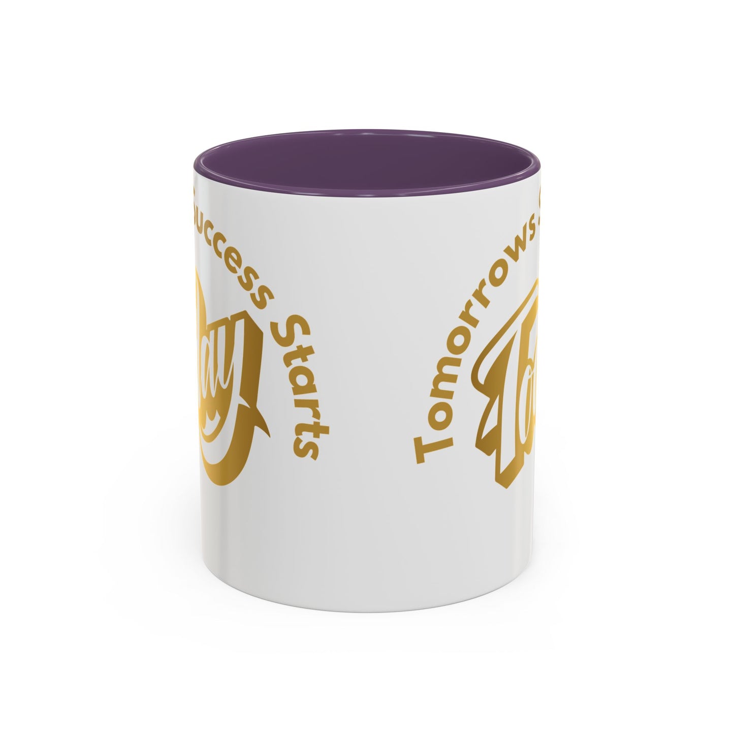 Inspirational Accent Coffee Mug - "Tomorrow's Success Starts Today" - Motivational Gift for Coffee Lovers Gym Motivation Mug