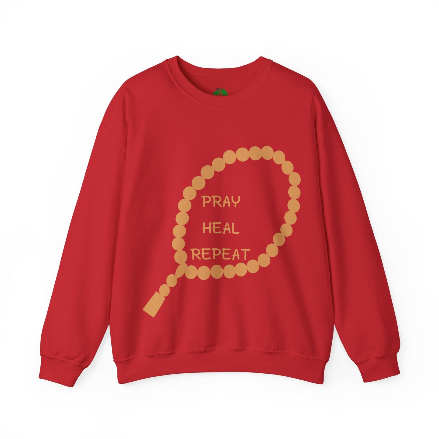 Pray Heal Repeat Crewneck Sweatshirt for Mindfulness and Healing Islamic Street Fashion