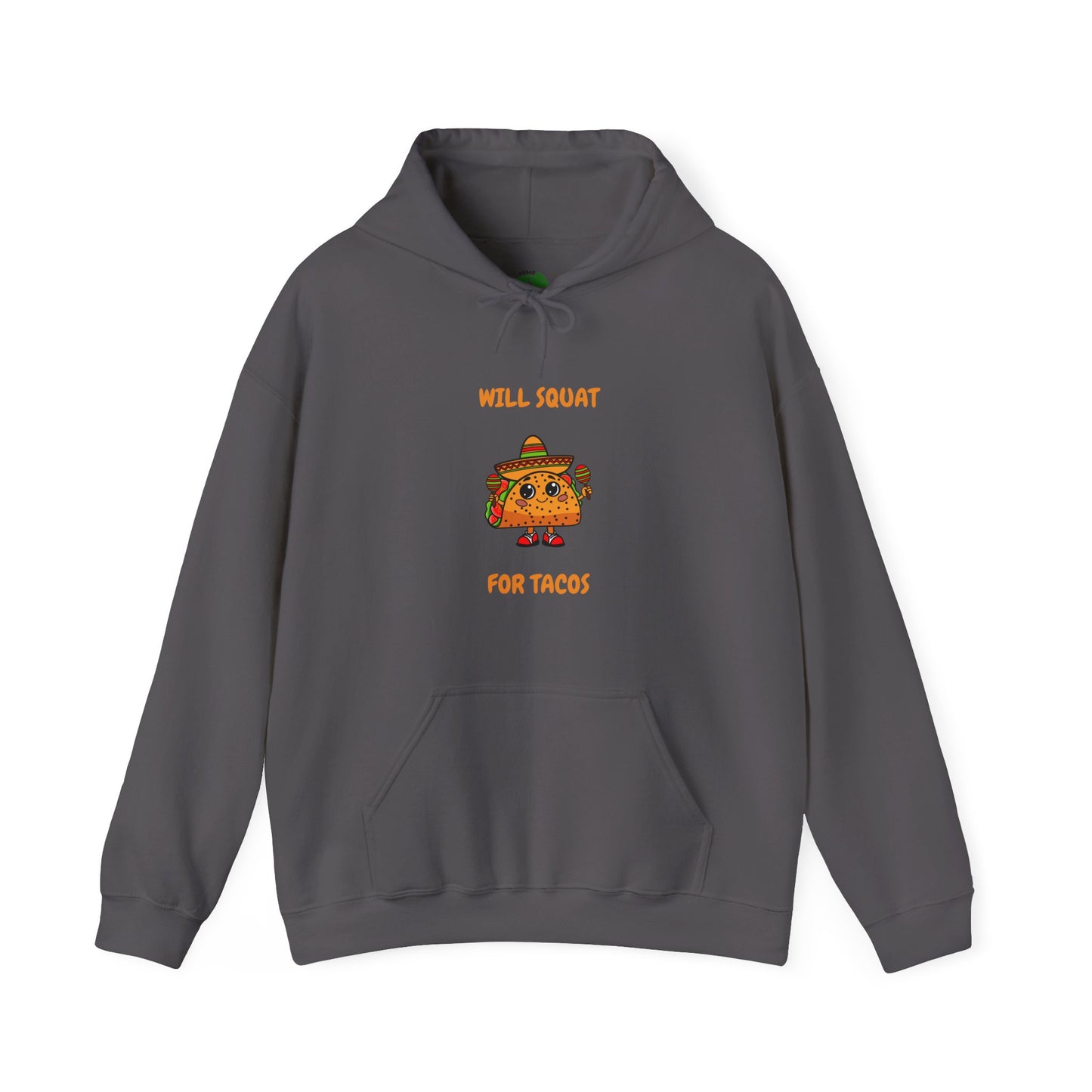 Funny Taco Sweatshirt - 'Will Squat for Tacos' Unisex Heavy Blend Hoodie Humour Joke Gym Hoodie Clothing