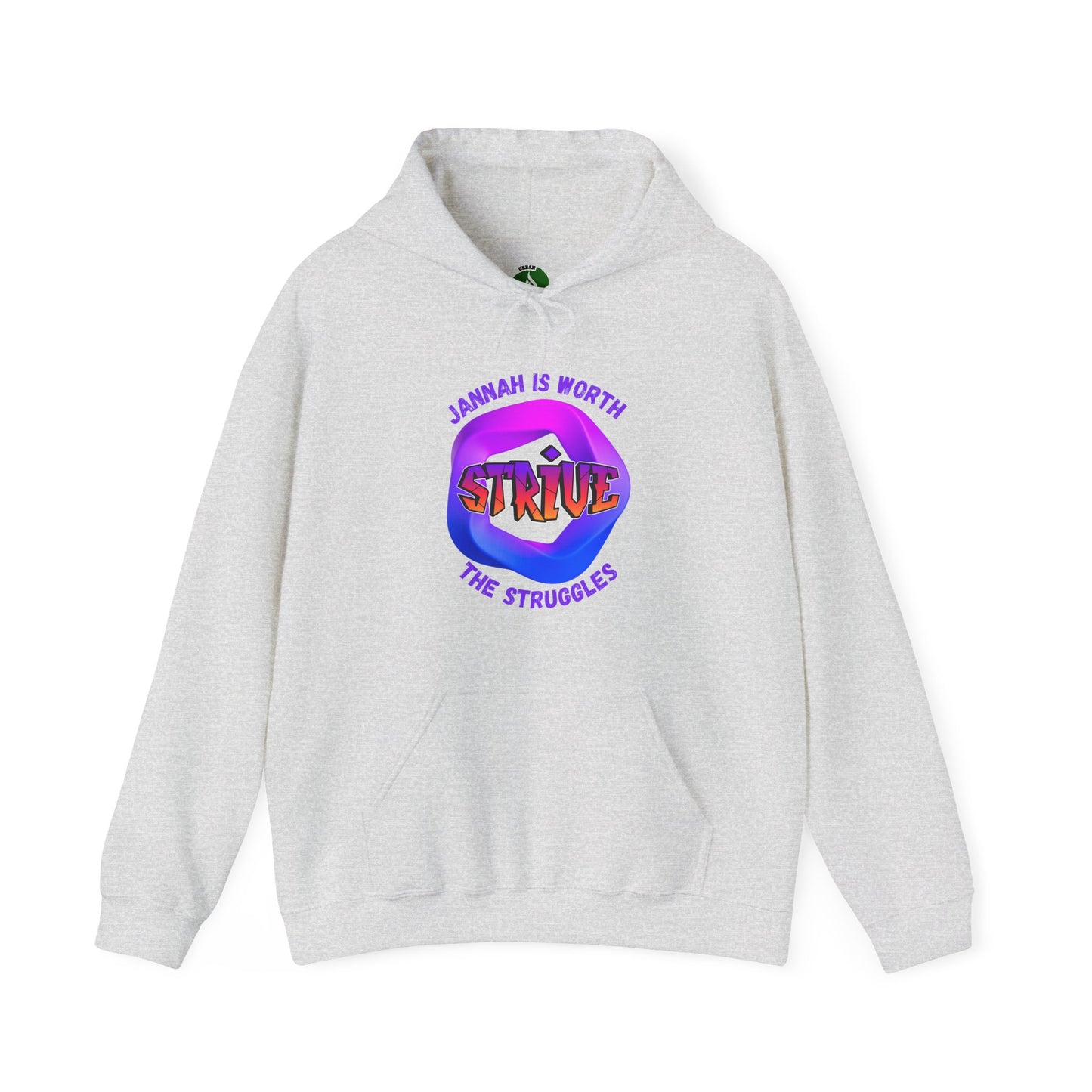 Inspirational Unisex Heavy Blend™ Hooded Sweatshirt – 'Jannah is Worth the Strive' Muslim Modern Clothing