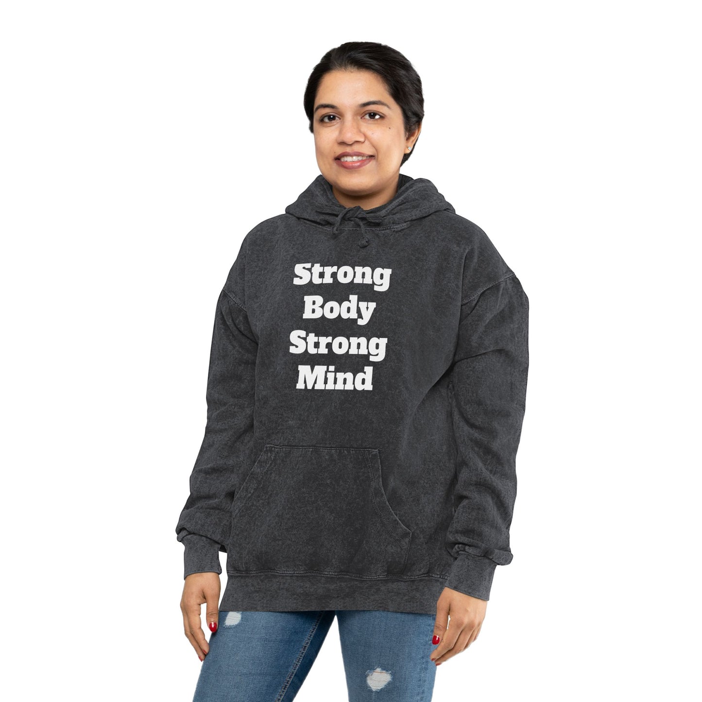 Strong Body Strong Mind Unisex Mineral Wash Hoodie Islamic Clothing