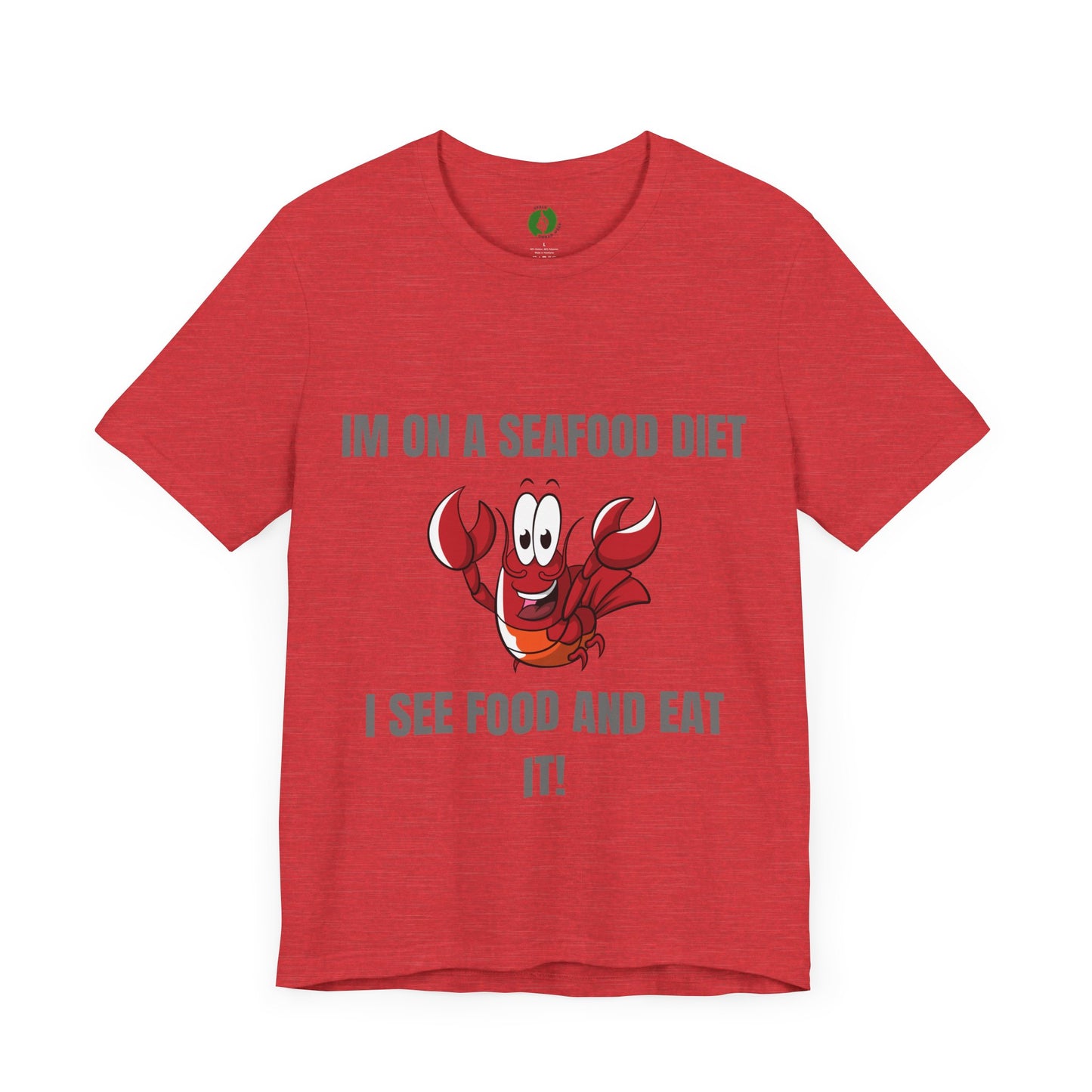 Funny Seafood Diet T-Shirt – Unisex Jersey Tee with Lobster Graphic Humour Joke Clothing