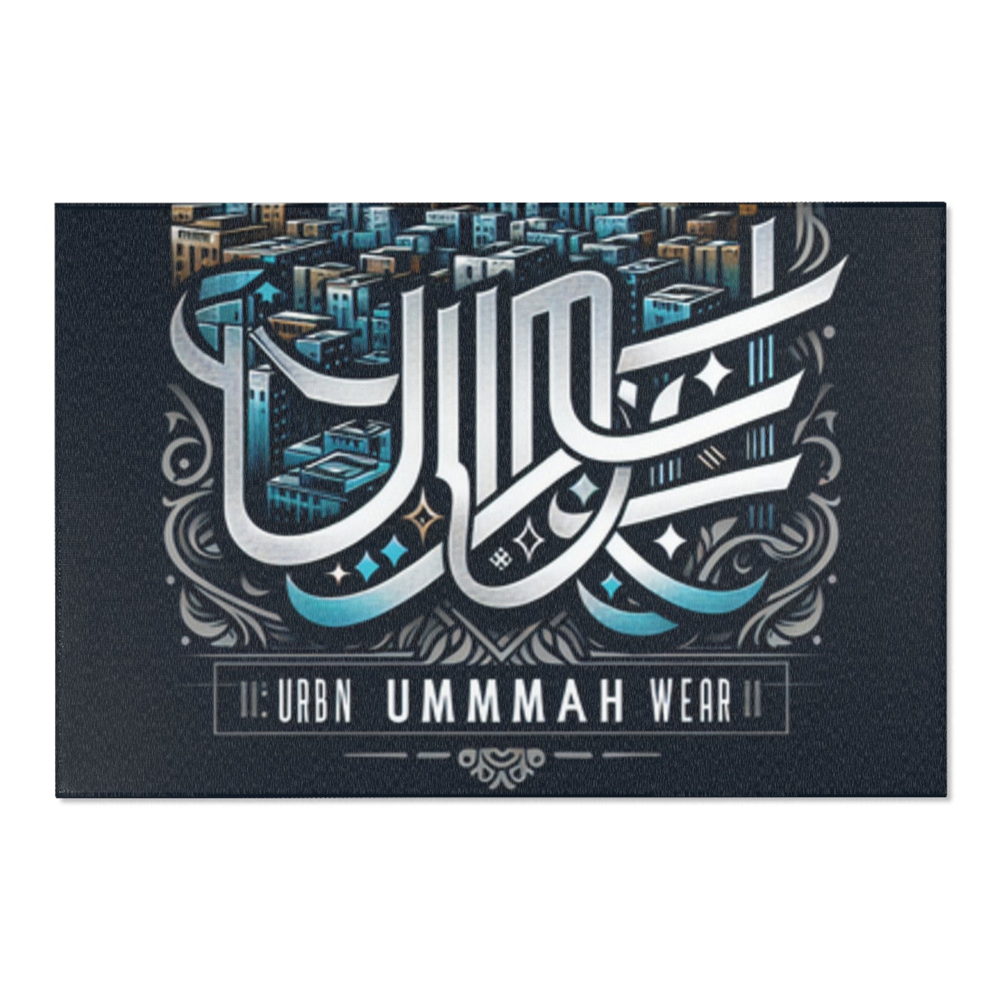 Urban Ummah Area Rug | Modern Islamic Home Decor | Stylish Floor Mat Islamic Accessories