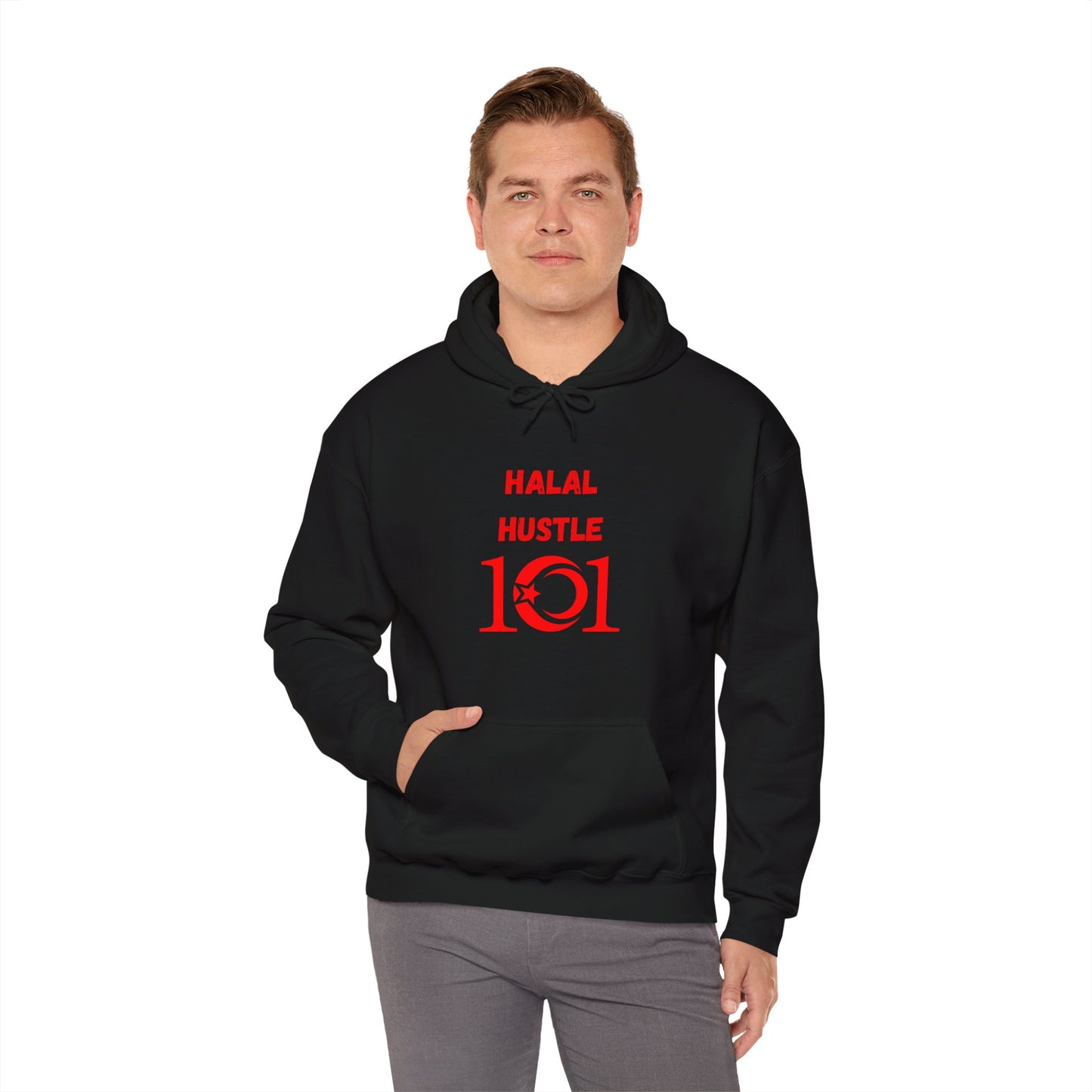Halal Hustle 101 Unisex Hoodie - Motivational Streetwear for Everyday Inspiration Muslim Gym Clothing Hoodie