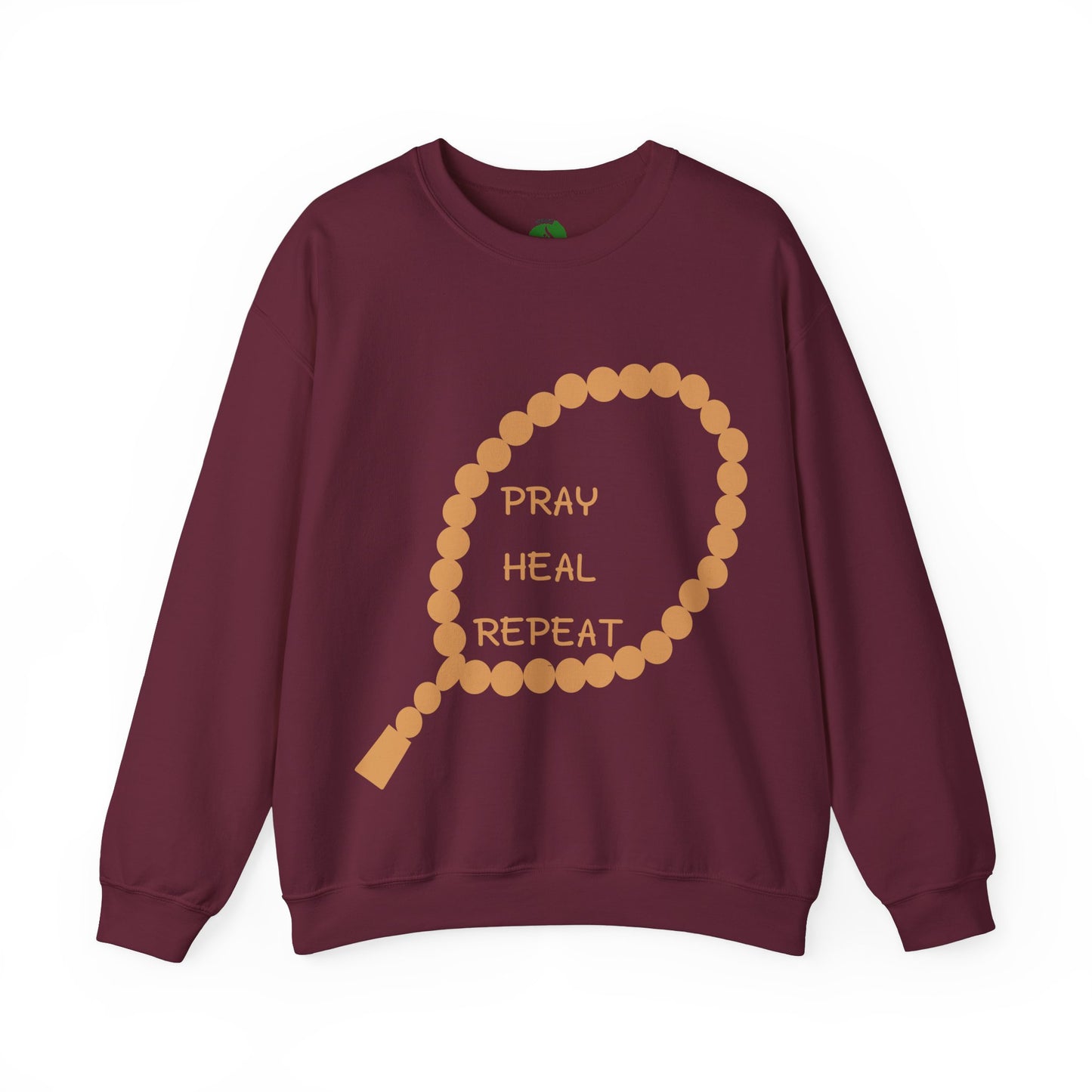 Pray Heal Repeat Crewneck Sweatshirt for Mindfulness and Healing Islamic Street Fashion