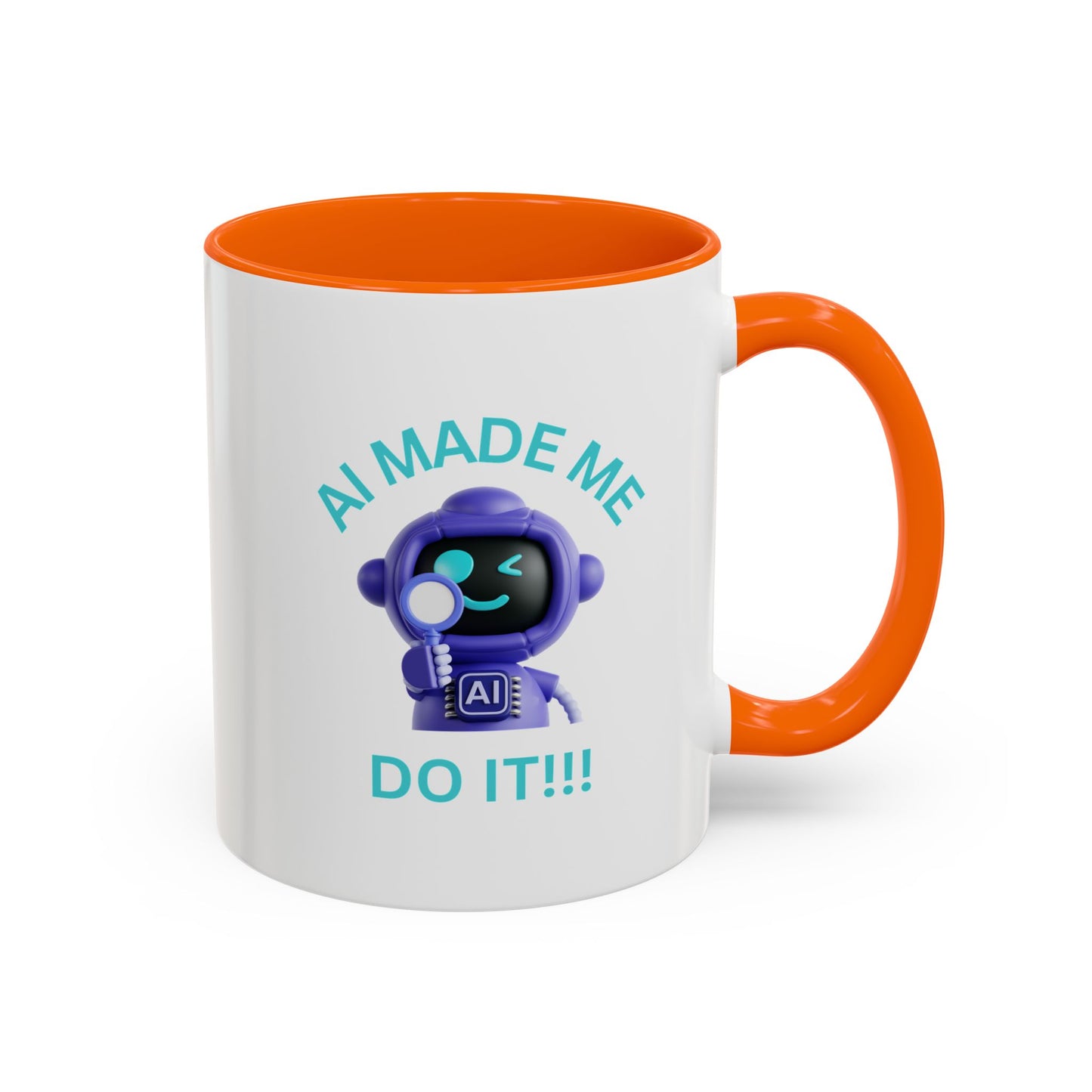AI Made Me Do It! Accent Coffee Mug - Fun Ceramic Mug for Tech Lovers Humour Mug Joke Accessories
