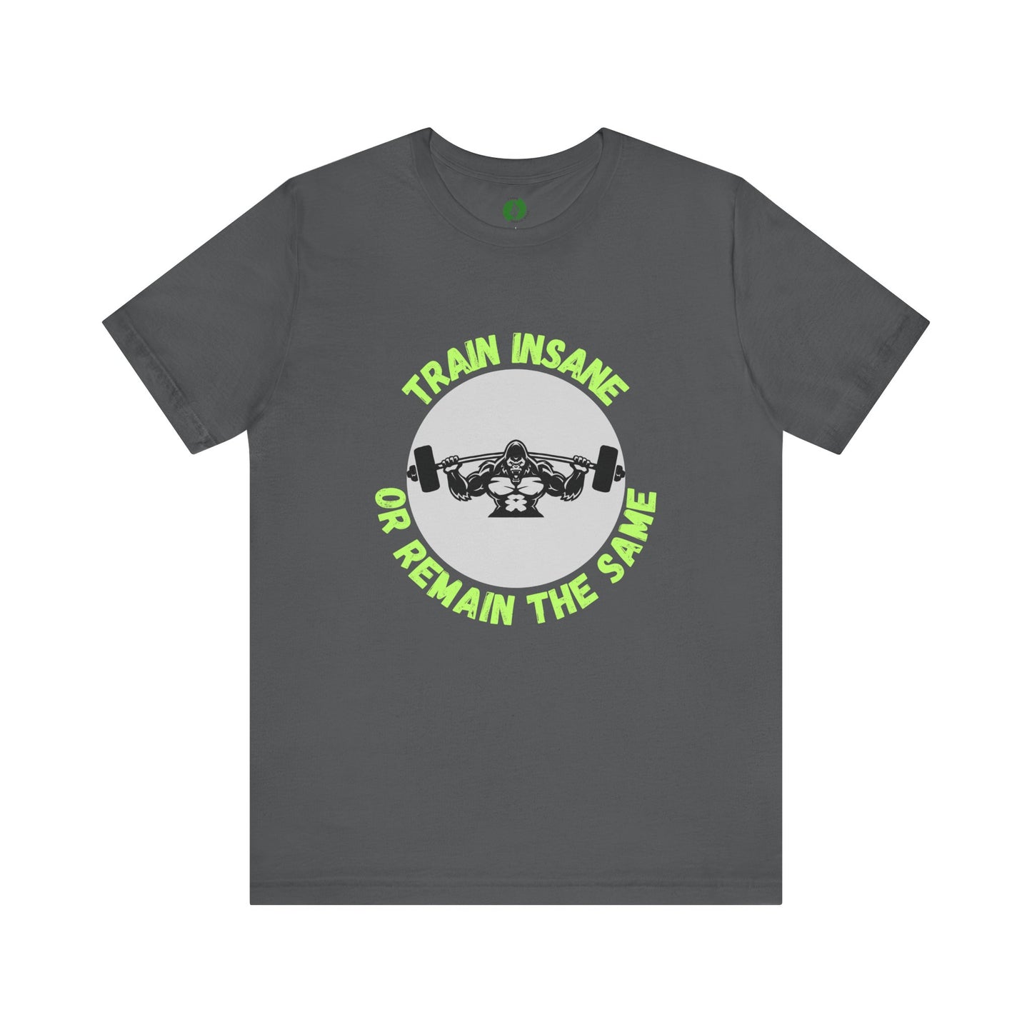 Motivational Fitness Tee - 'Train Insane or Remain the Same' Unisex Jersey Short Sleeve Humour Joke Clothing
