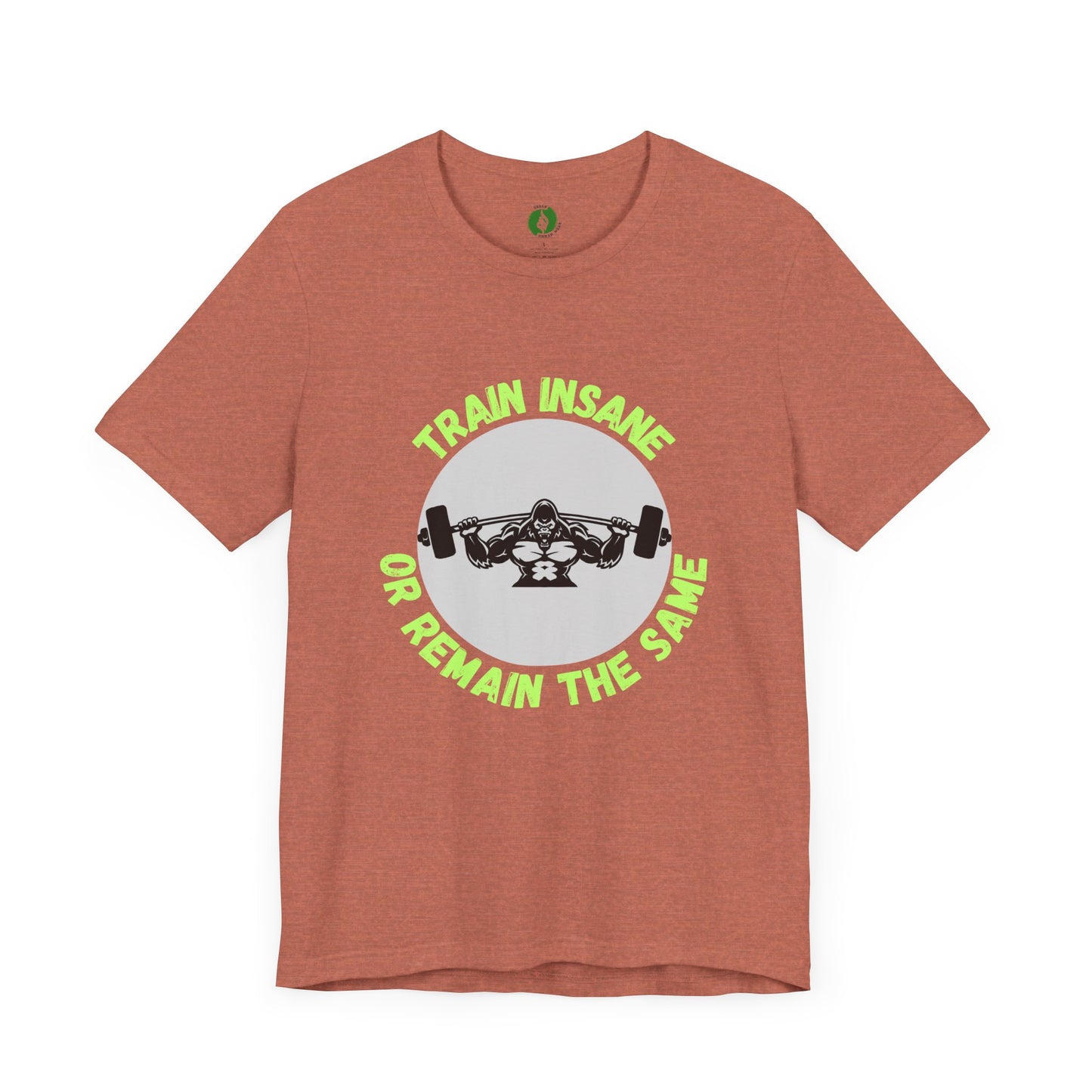 Motivational Fitness Tee - 'Train Insane or Remain the Same' Unisex Jersey Short Sleeve Humour Joke Clothing