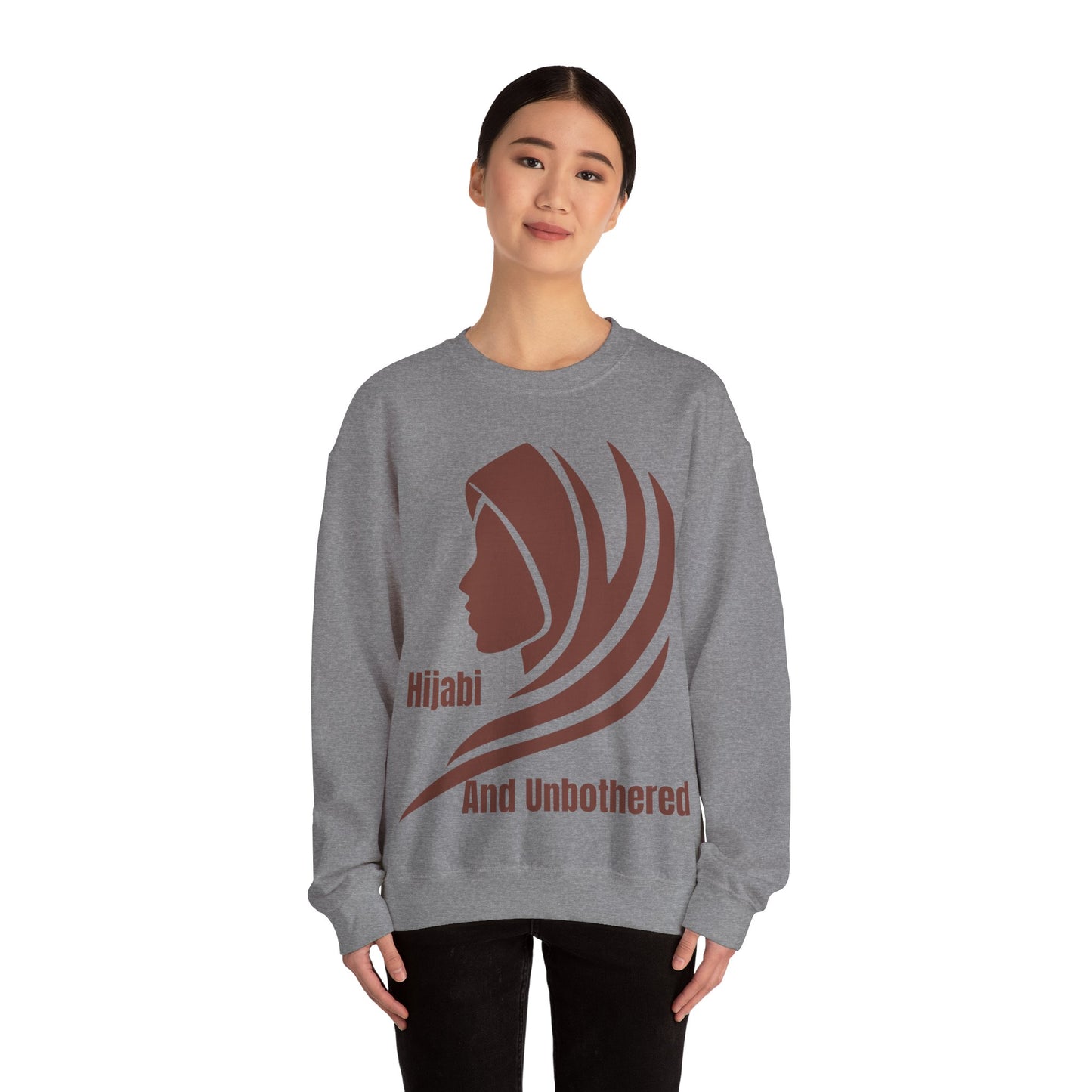 Hijabi and Unbothered Crewneck Sweatshirt - Stylish Unisex Heavy Blend for Everyday Comfort Hijab Fashion Sweat Shirt