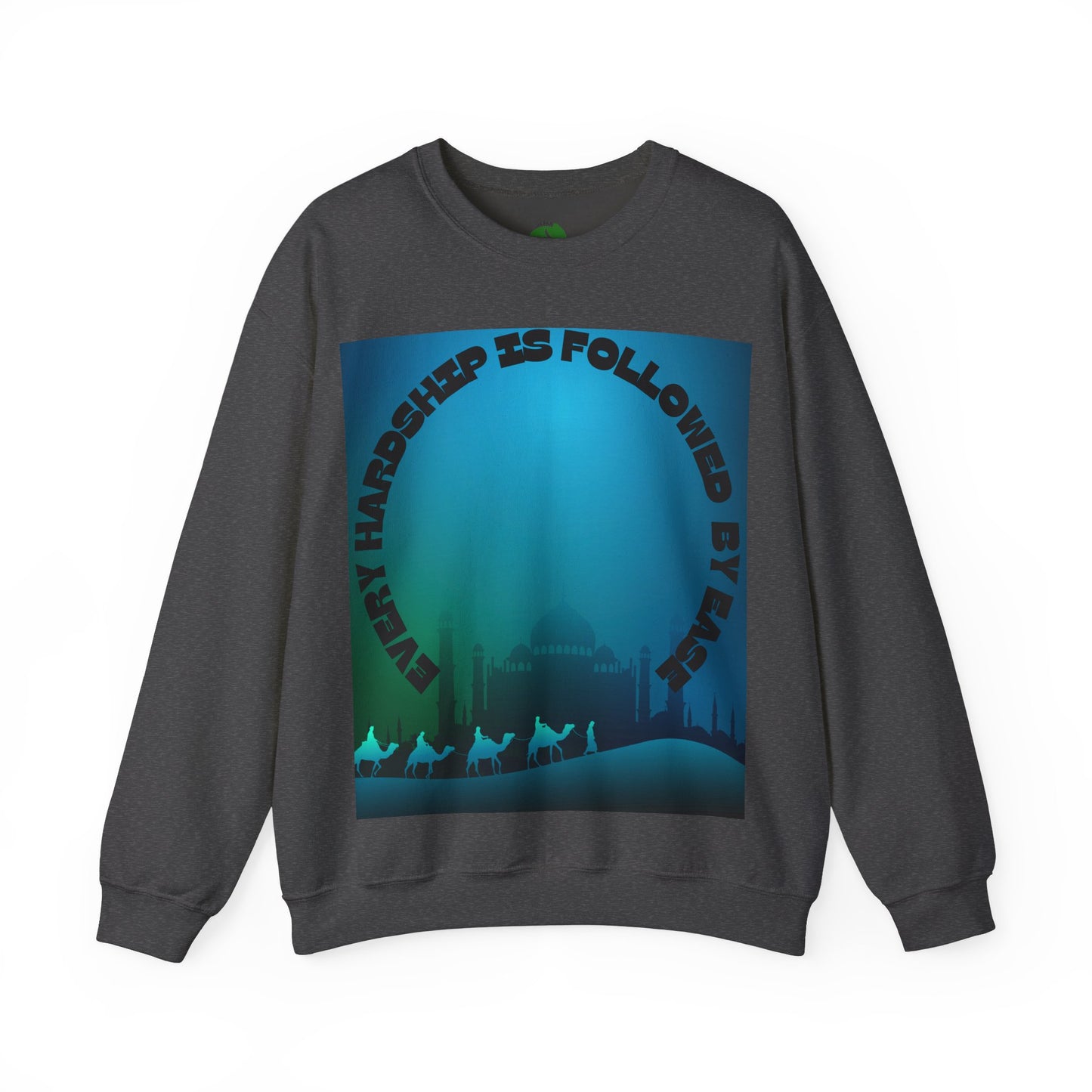 Inspirational Crewneck Sweatshirt - Every Hardship is Followed by Ease Modern Islamic Clothing