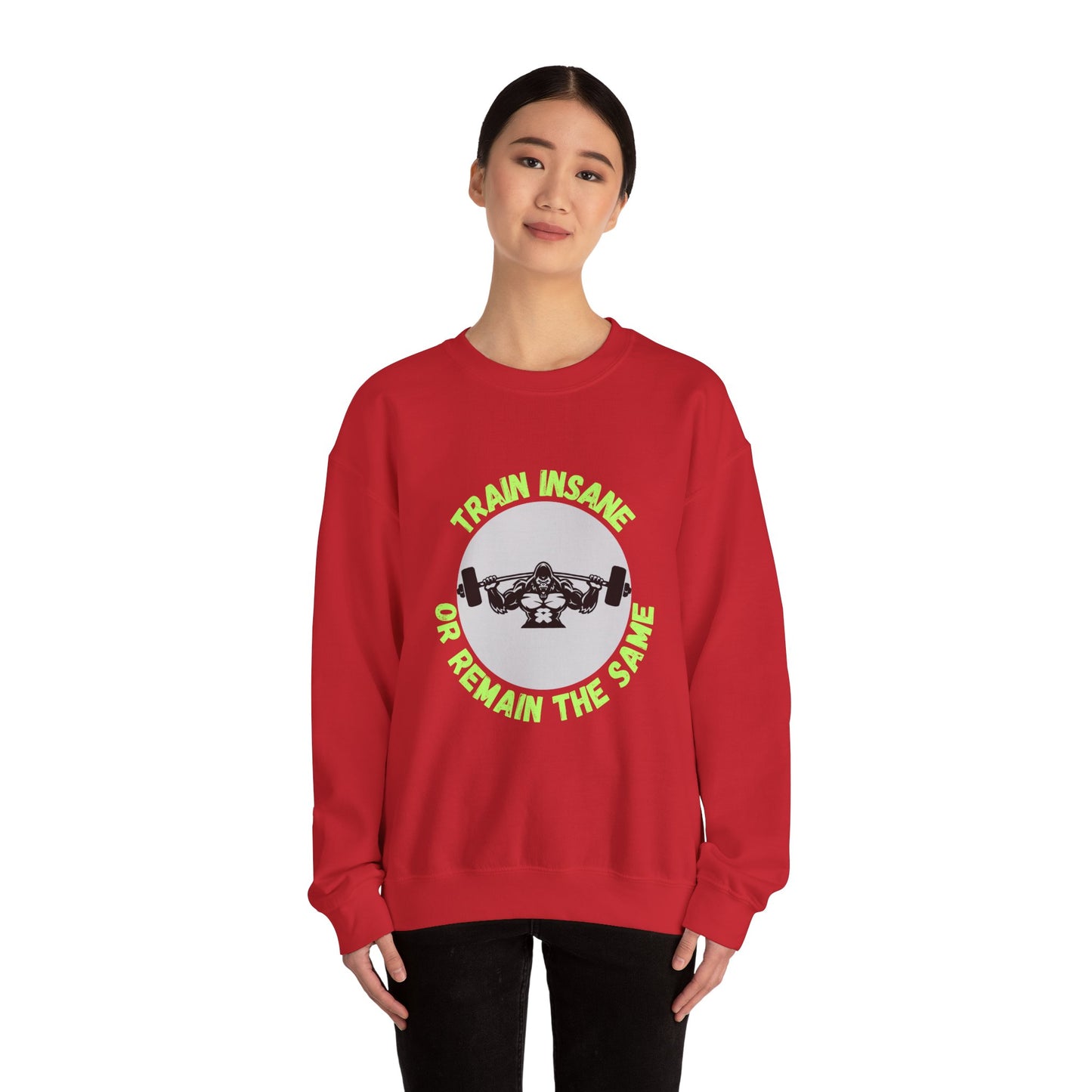 Train Insane Gym Sweatshirt - Unisex Heavy Blend Crewneck Humour Joke Clothing