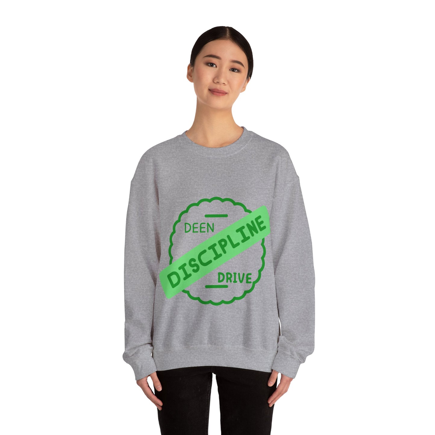 Motivational Crewneck Sweatshirt - Discipline & Drive Muslim Youth Fashion Sweat Shirt