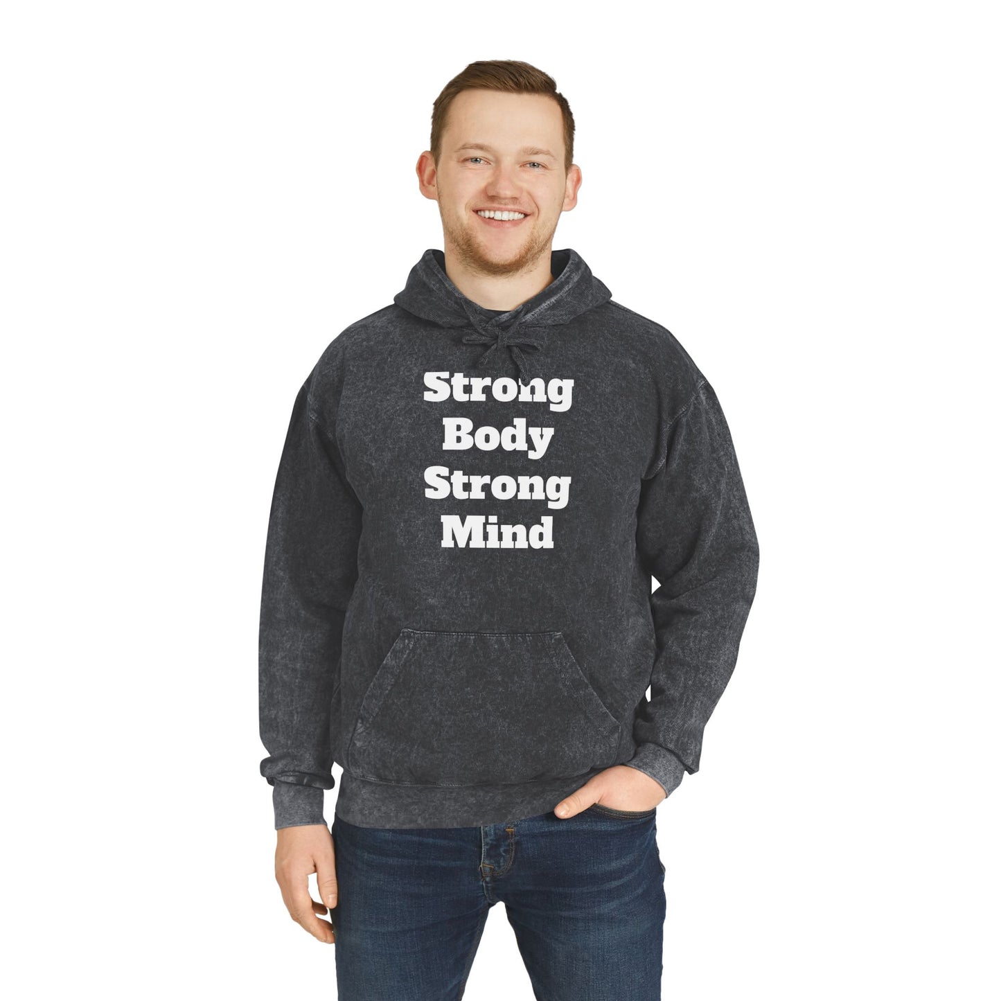 Strong Body Strong Mind Unisex Mineral Wash Hoodie Islamic Clothing