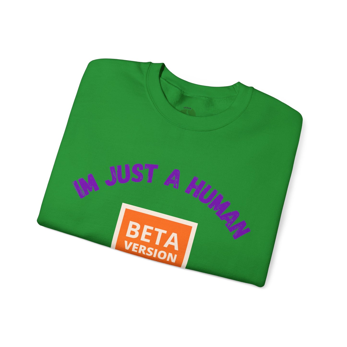 Unisex Crewneck Sweatshirt - 'Beta Version: I'm Just a Human' Funny Humour Clothing Sweat Shirt