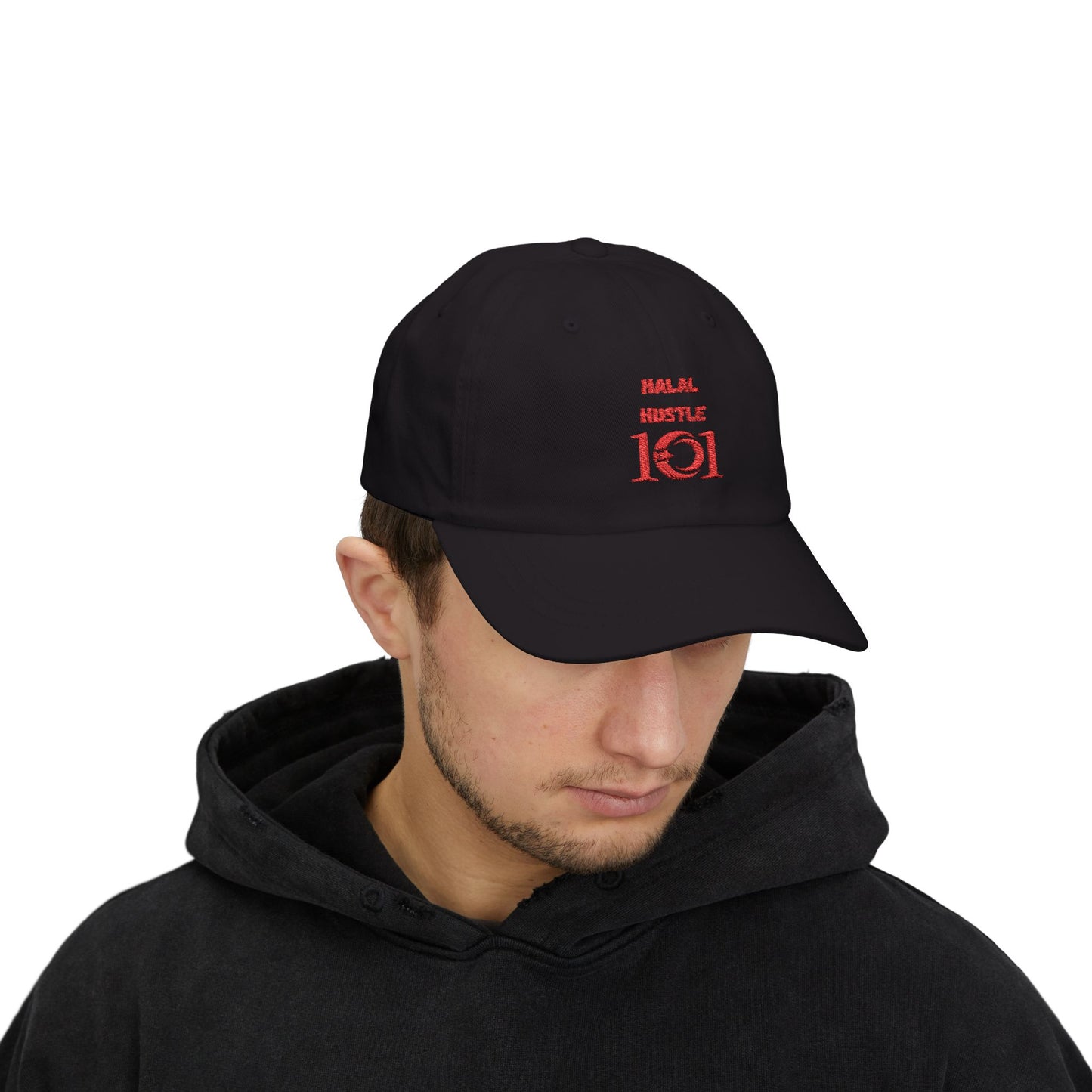 Halal Hustle Classic Dad Cap - Stylish White Cap for Everyday Wear Muslim Streetwear Hat