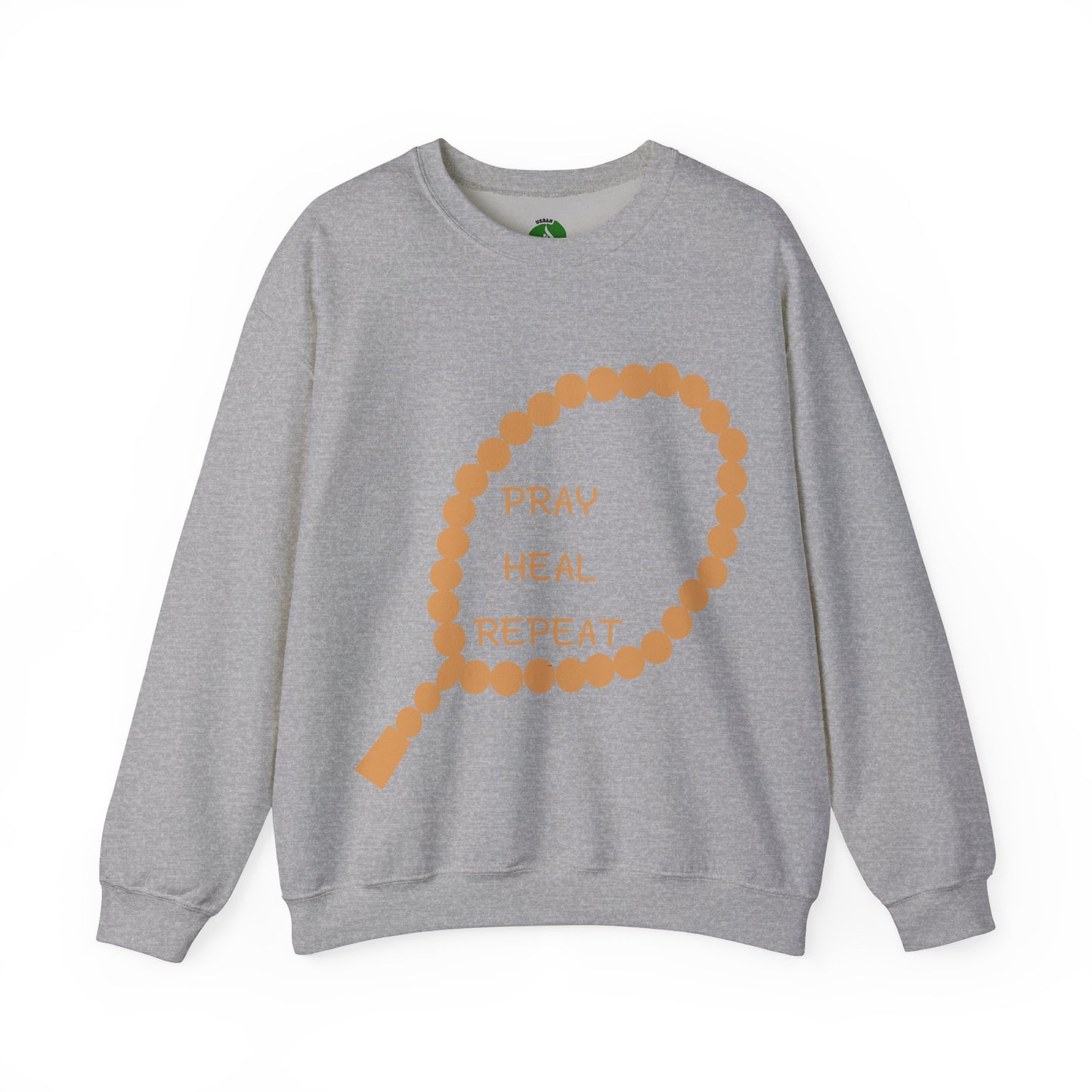Pray Heal Repeat Crewneck Sweatshirt for Mindfulness and Healing Islamic Street Fashion