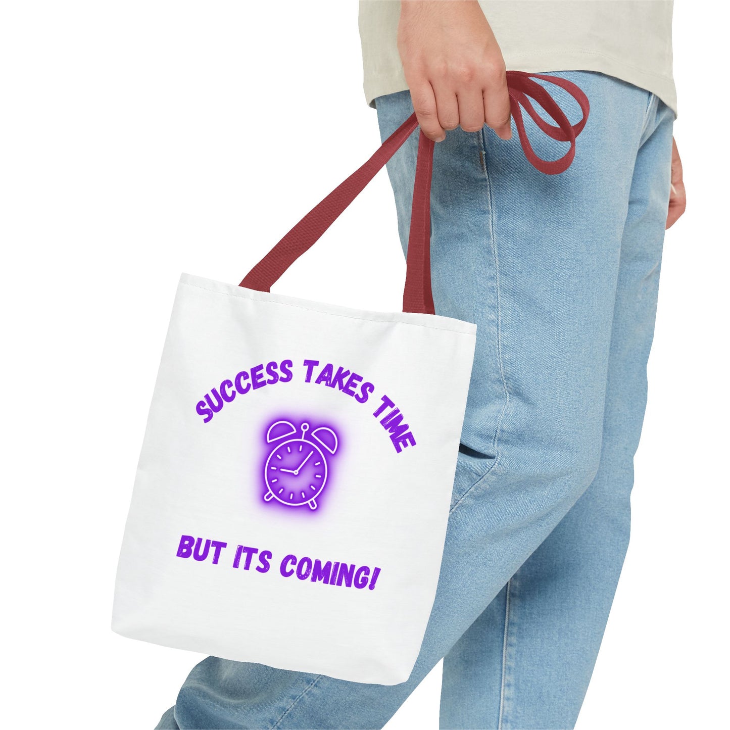 Motivational Accessories Tote Bag - ‘Success Takes Time, But It’s Coming!’