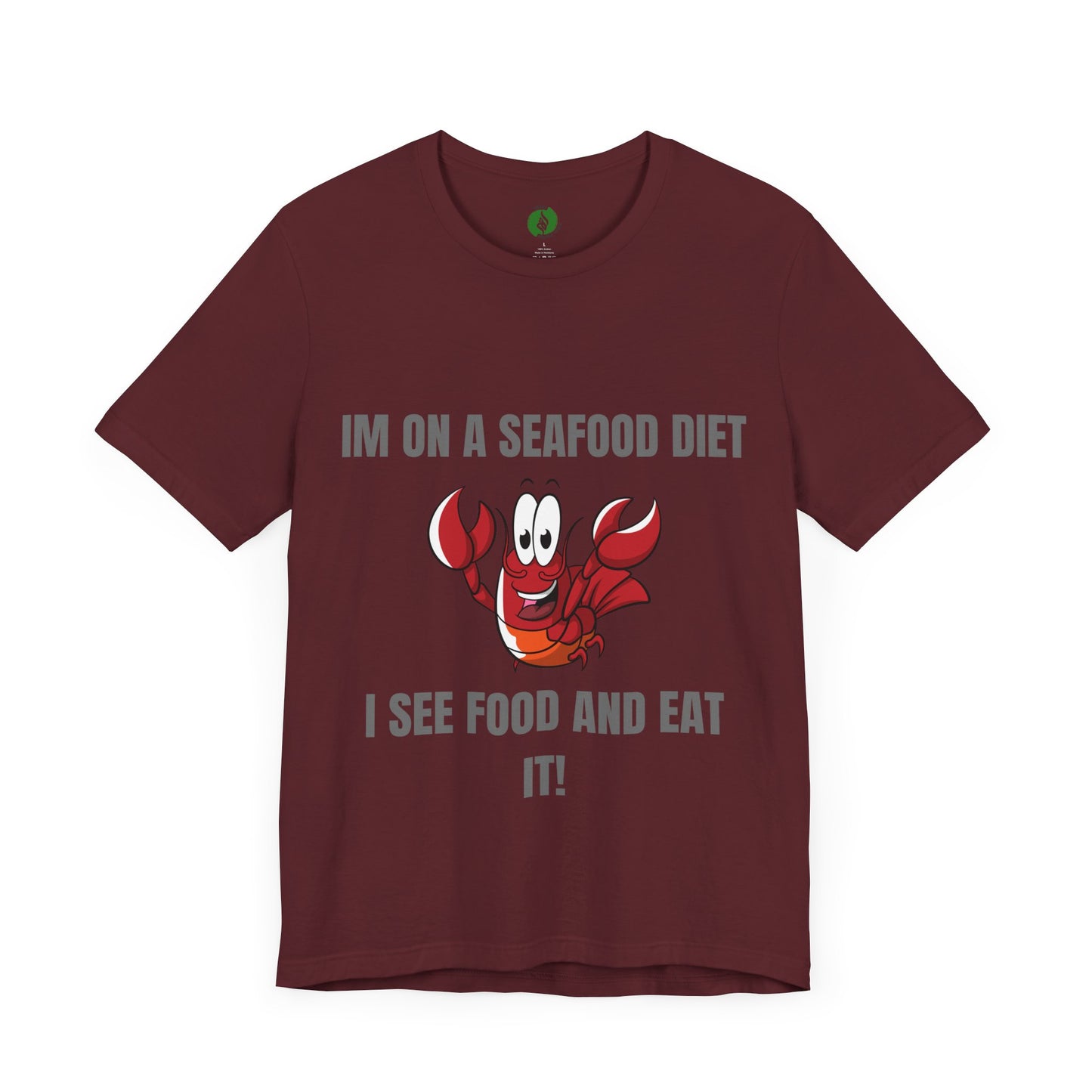 Funny Seafood Diet T-Shirt – Unisex Jersey Tee with Lobster Graphic Humour Joke Clothing