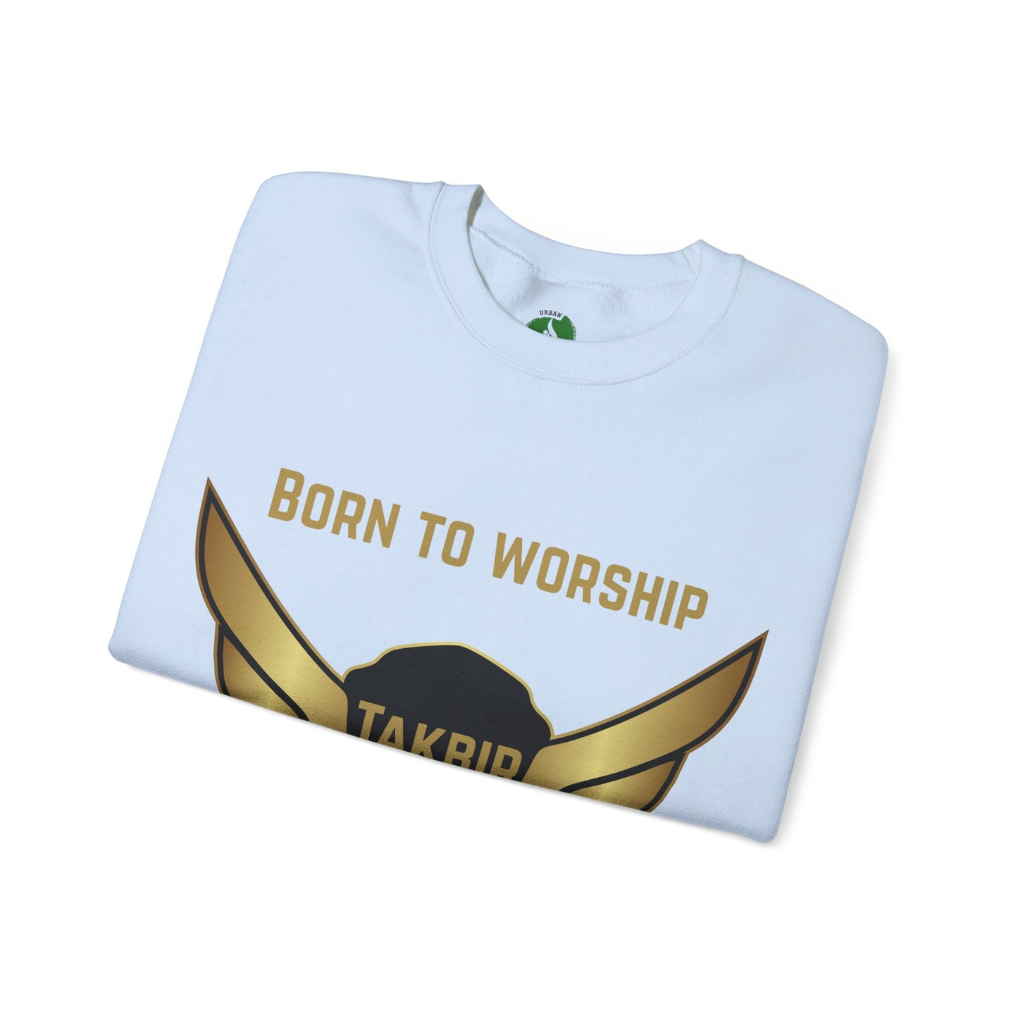 Inspirational Unisex Crewneck Sweatshirt - 'Born to Worship, Built to Lead' Design Muslim Streetwear Fashion Hoodie