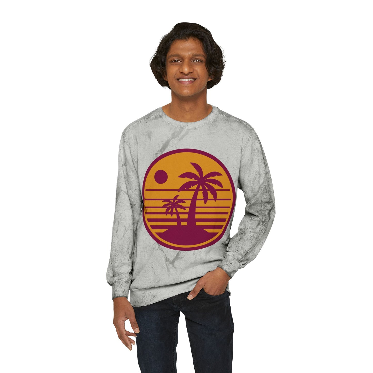 Tropical Sunset Color Blast Crewneck Sweatshirt Islamic Clothing