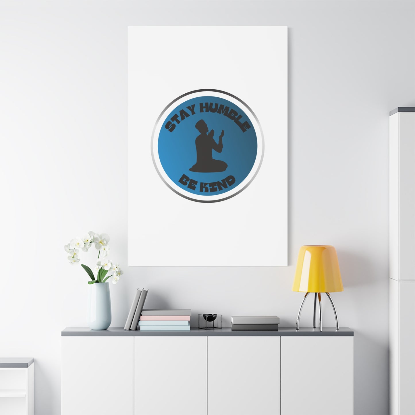 Inspirational Wall Art - "Stay Humble, Be Kind" Motif on Matte Canvas Islamic Art Work