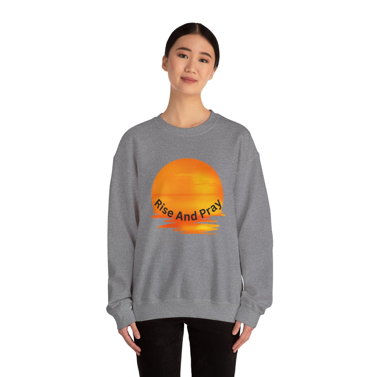 Rise And Pray Unisex Crewneck Sweatshirt - Cozy Spiritual Vibe Muslim Street Wear