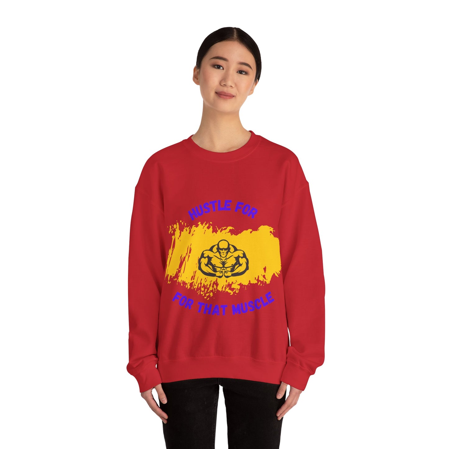 Hustle for That Muscle Crewneck Sweatshirt Gym Clothing Sweat Shirt