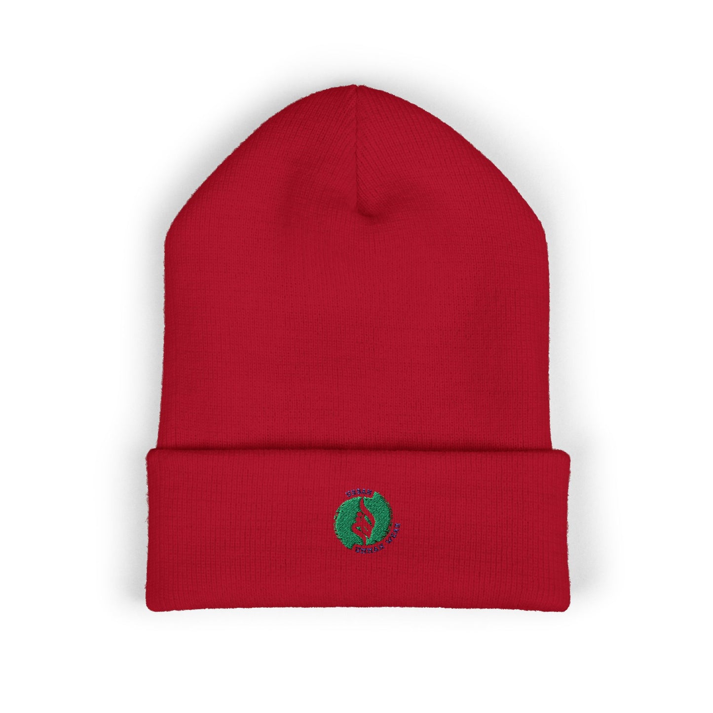 Classic Cuffed Beanie with Embroidered Logo - Cozy Winter Accessory Islamic Clothing