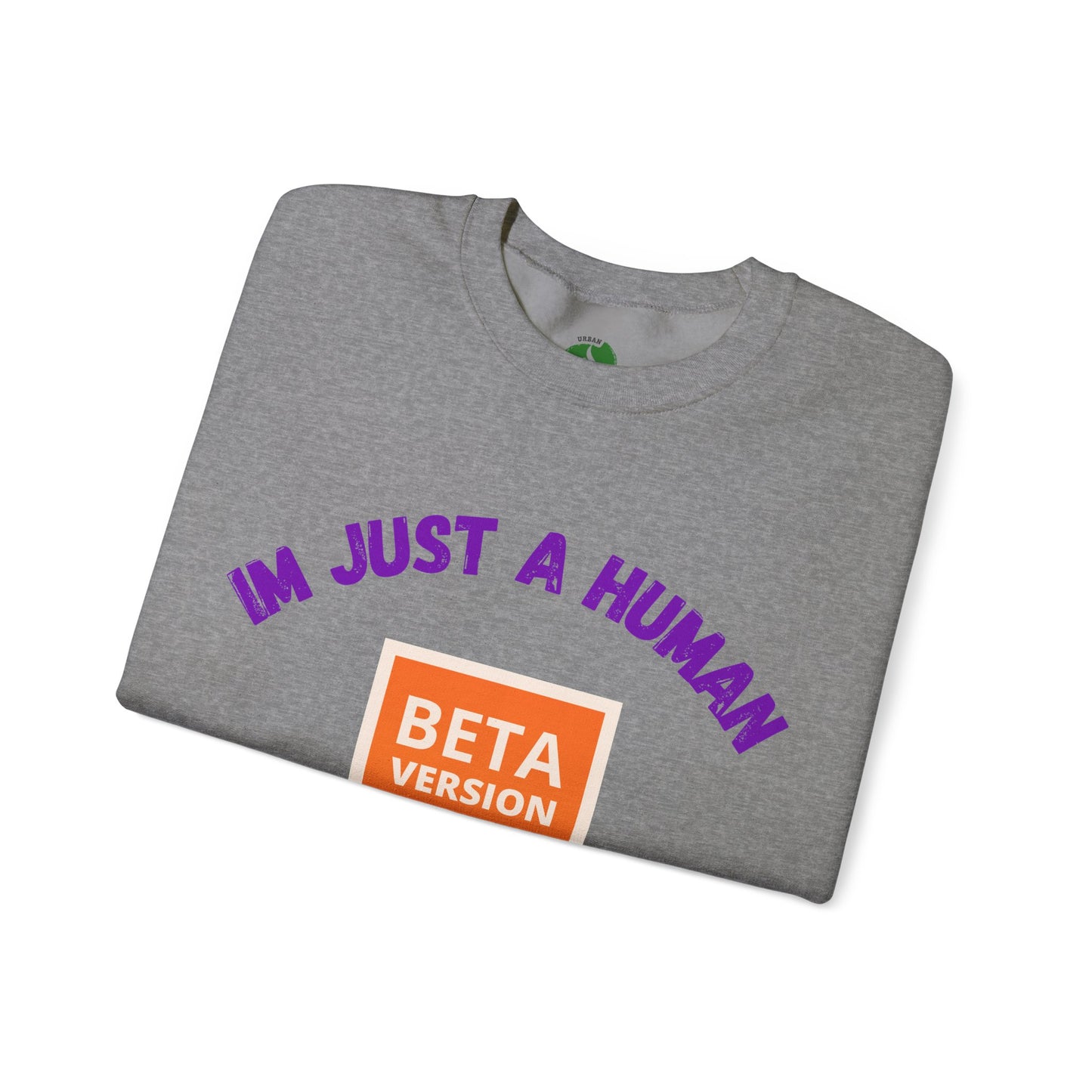 Unisex Crewneck Sweatshirt - 'Beta Version: I'm Just a Human' Funny Humour Clothing Sweat Shirt