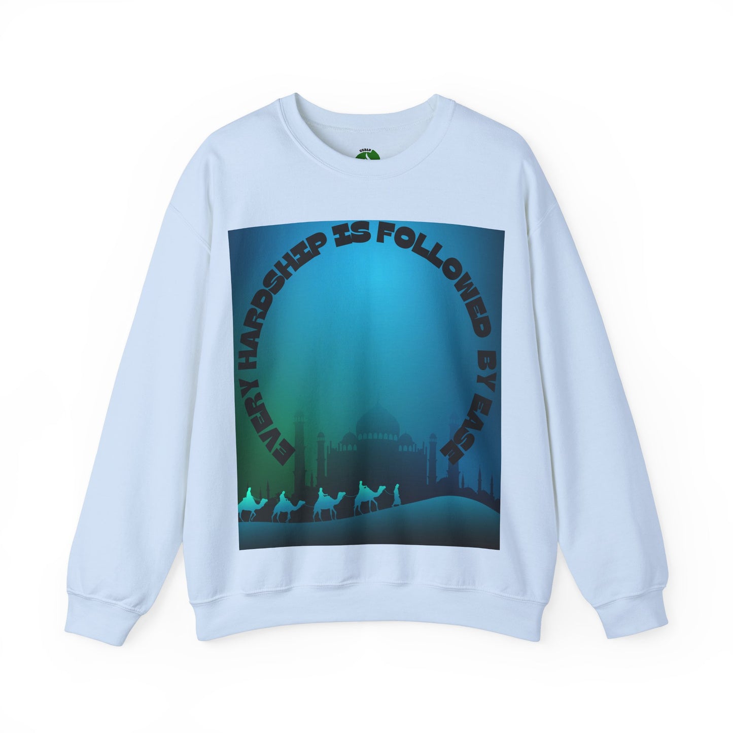 Inspirational Crewneck Sweatshirt - Every Hardship is Followed by Ease Modern Islamic Clothing