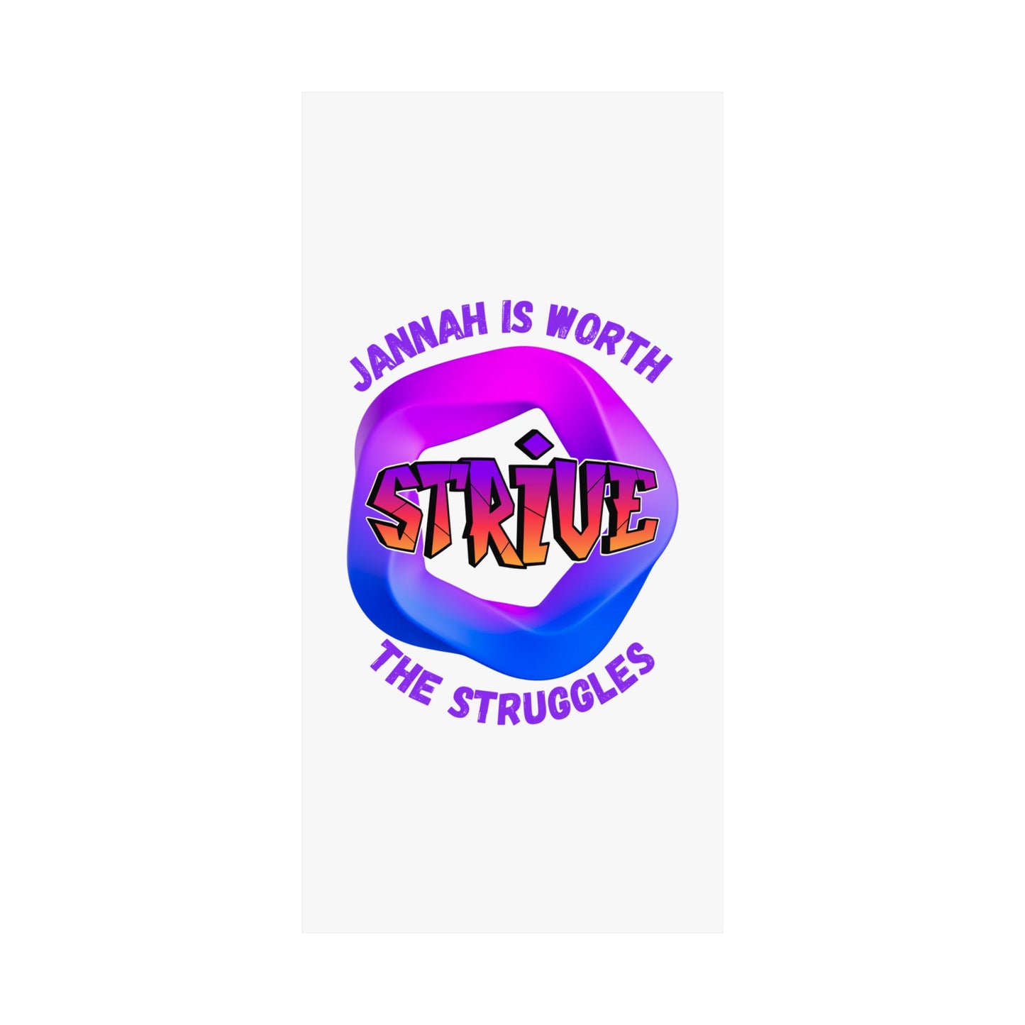 Motivational Vertical Poster - 'Jannah is Worth The Struggles' Muslim Islamic Accessories