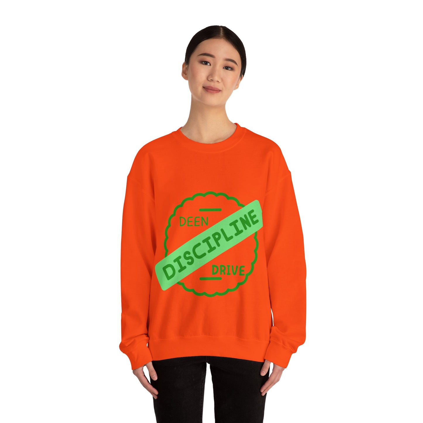 Motivational Crewneck Sweatshirt - Discipline & Drive Muslim Youth Fashion Sweat Shirt