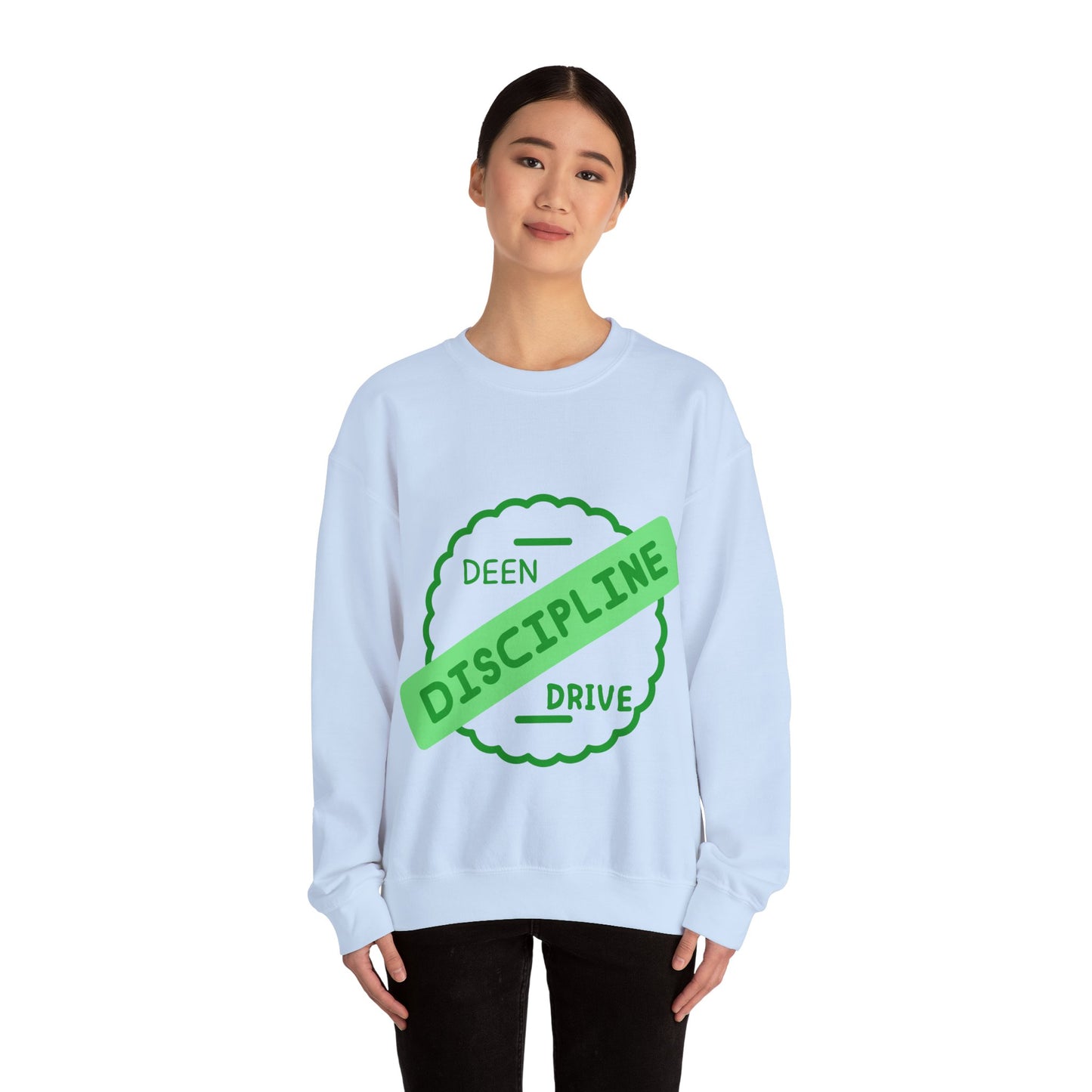 Motivational Crewneck Sweatshirt - Discipline & Drive Muslim Youth Fashion Sweat Shirt