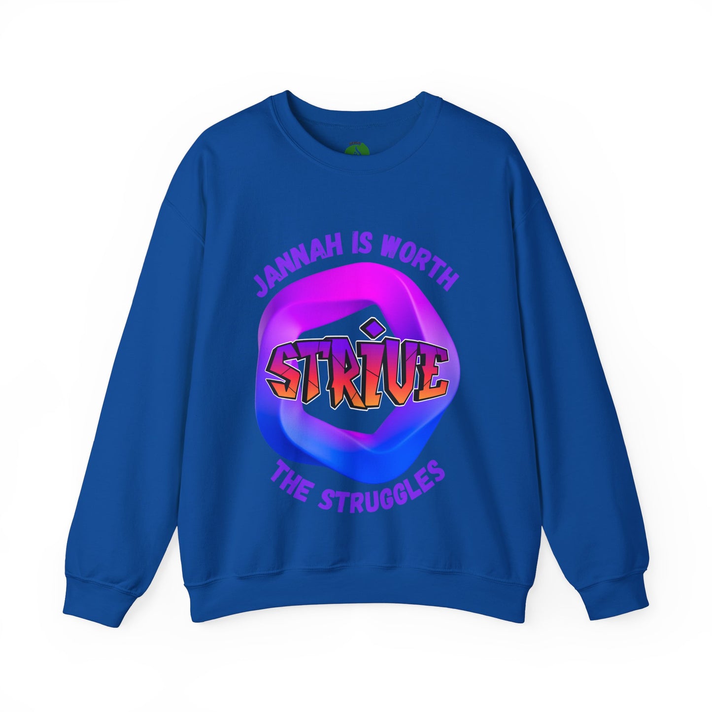 Inspiring Unisex Crewneck Sweatshirt - 'Jannah Is Worth the Struggles' Muslim Streetwear Sweat Shirt