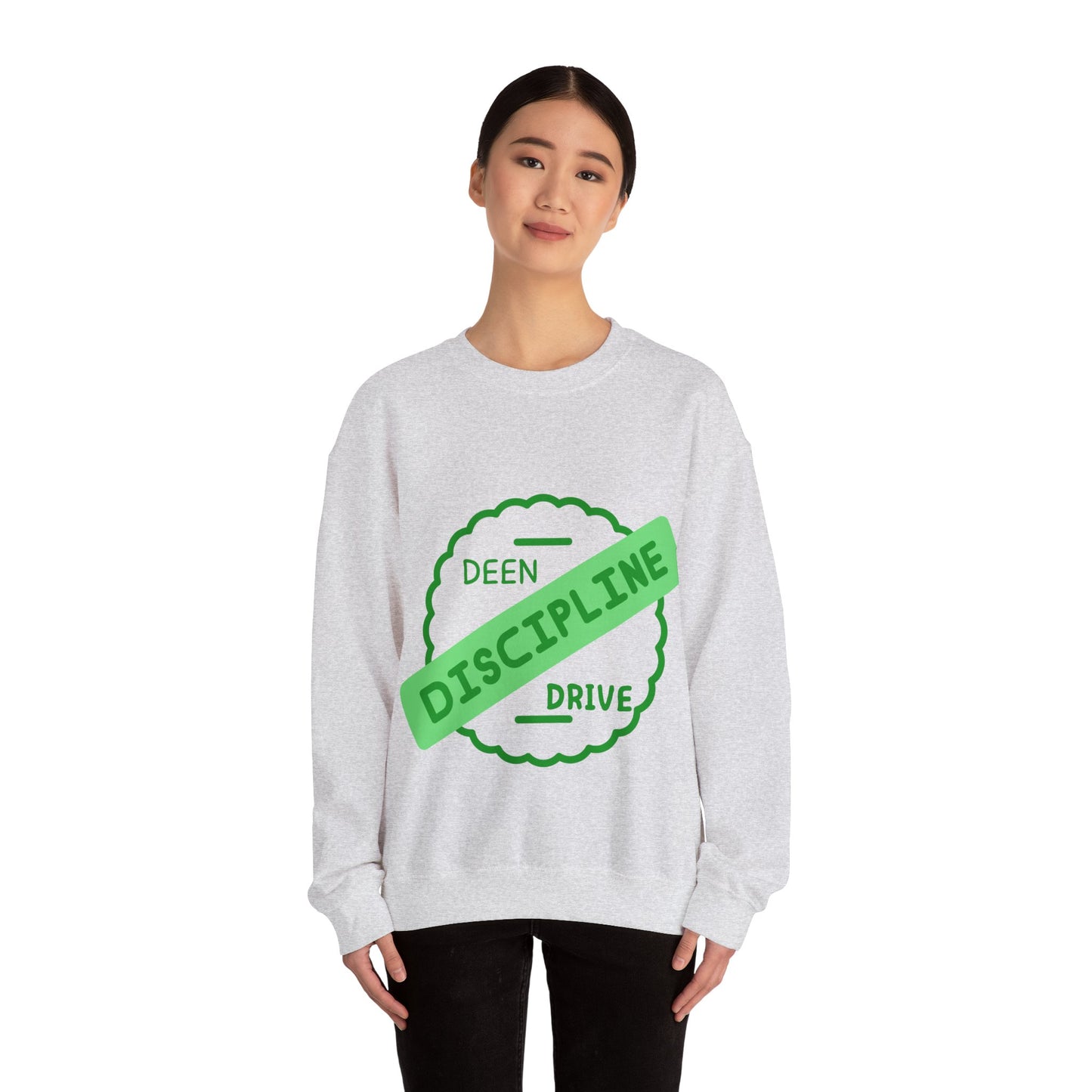 Motivational Crewneck Sweatshirt - Discipline & Drive Muslim Youth Fashion Sweat Shirt
