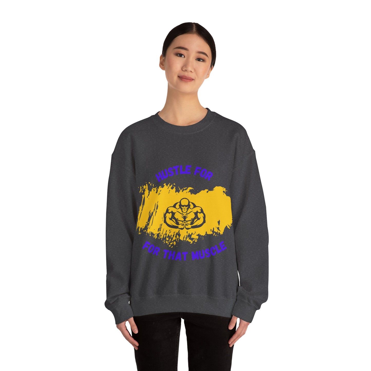 Hustle for That Muscle Crewneck Sweatshirt Gym Clothing Sweat Shirt