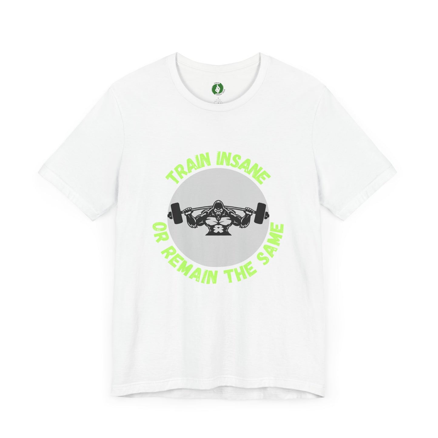 Motivational Fitness Tee - 'Train Insane or Remain the Same' Unisex Jersey Short Sleeve Humour Joke Clothing