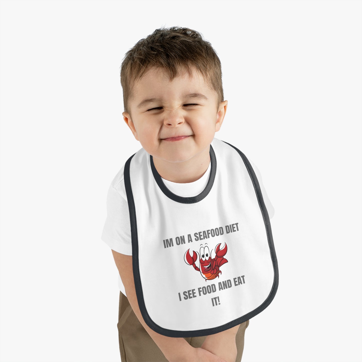 Funny Seafood Diet Baby Bib - Perfect Gift for Baby Showers & Holidays Humour Joke Clothing