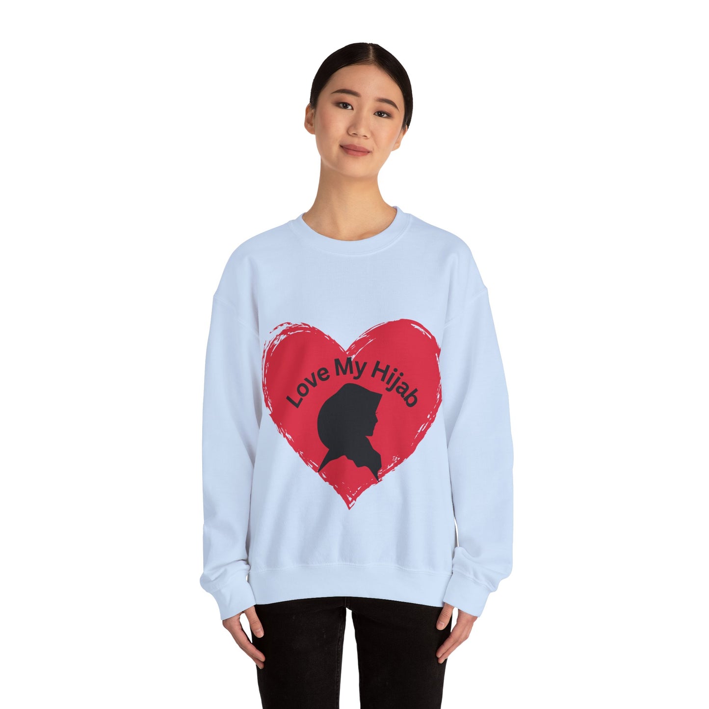 Love My Hijab Heavy Blend Sweatshirt - Unisex Crewneck for Comfort and Style Muslim Women Clothing