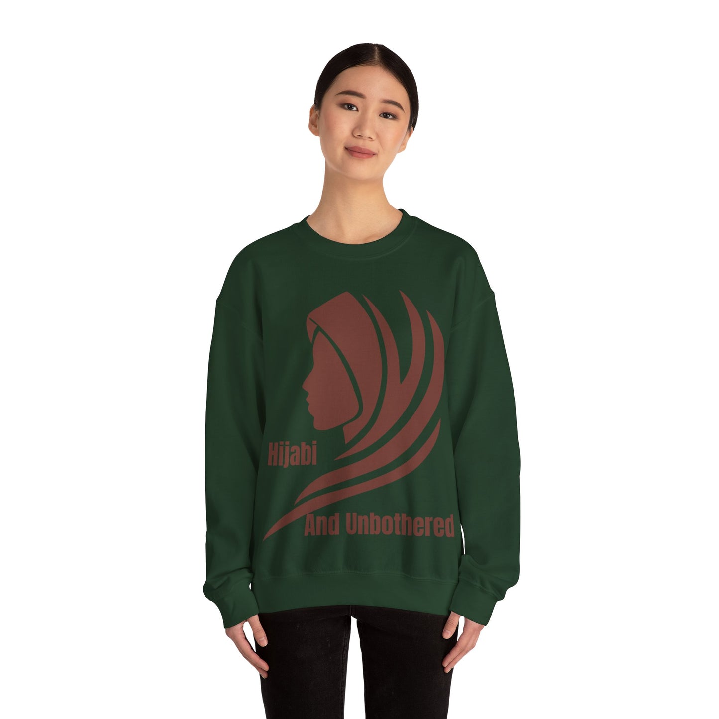 Hijabi and Unbothered Crewneck Sweatshirt - Stylish Unisex Heavy Blend for Everyday Comfort Hijab Fashion Sweat Shirt