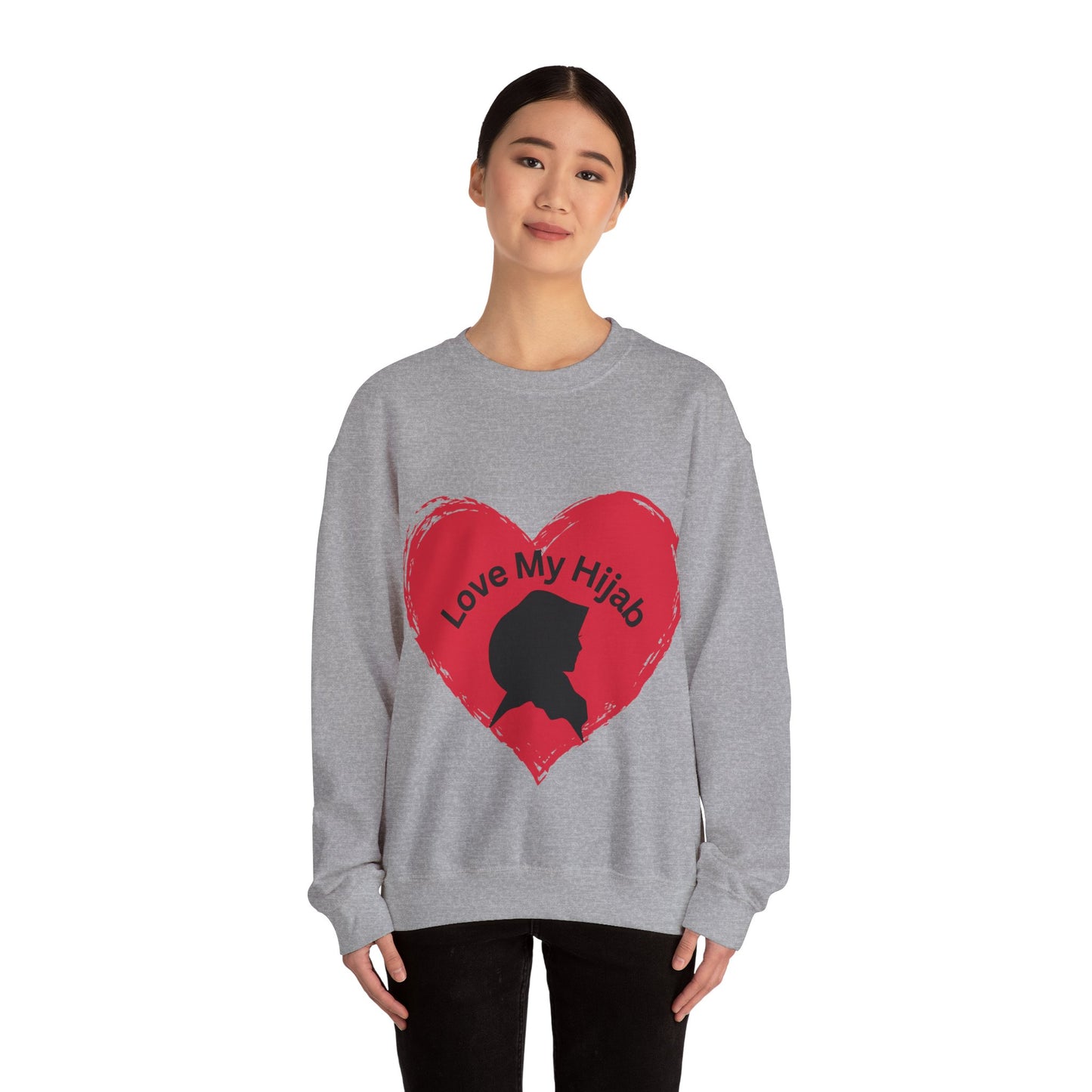 Love My Hijab Heavy Blend Sweatshirt - Unisex Crewneck for Comfort and Style Muslim Women Clothing