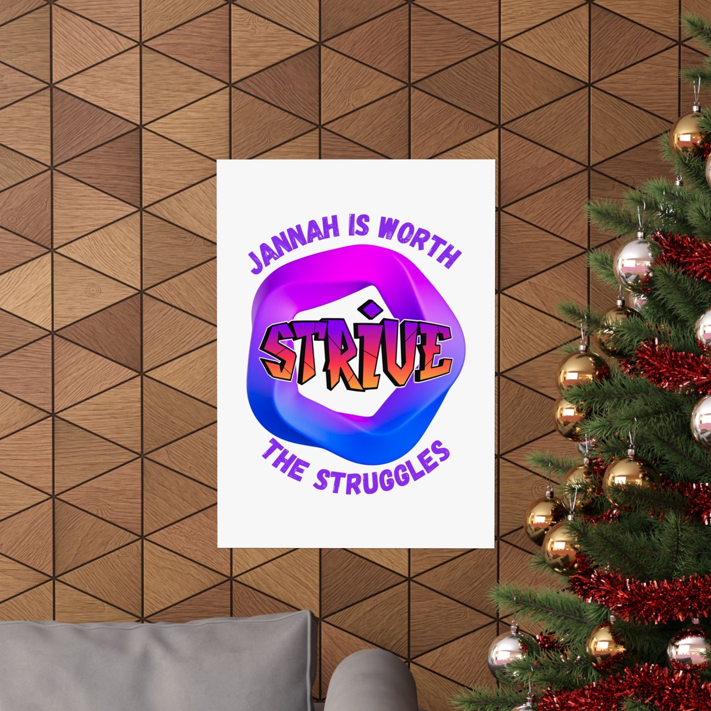 Motivational Vertical Poster - 'Jannah is Worth The Struggles' Muslim Islamic Accessories