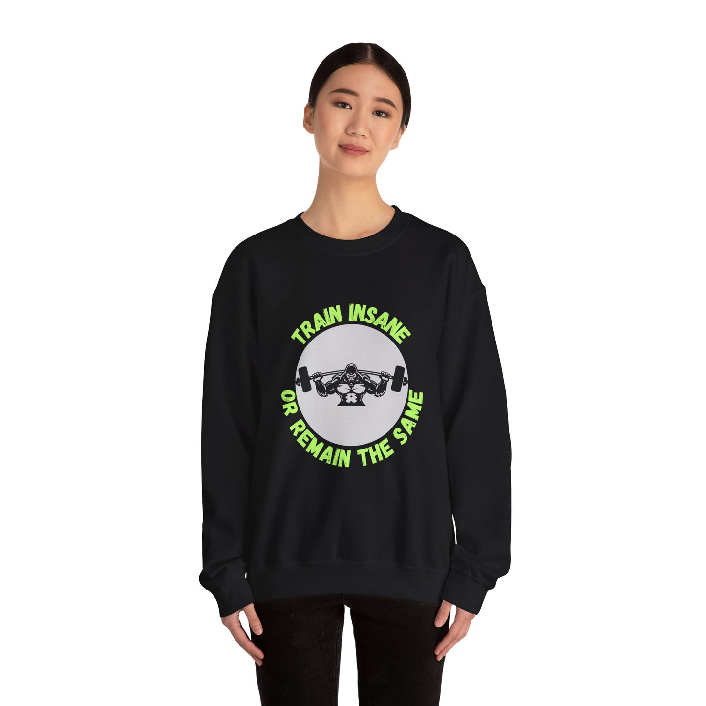 Train Insane Gym Sweatshirt - Unisex Heavy Blend Crewneck Humour Joke Clothing