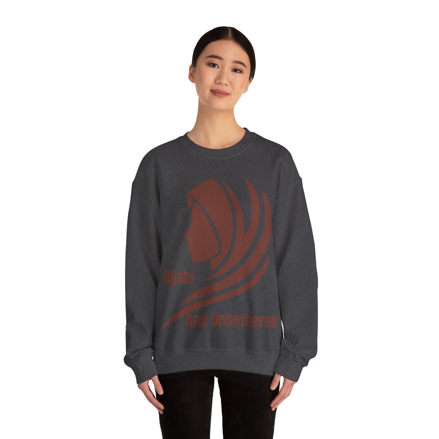 Hijabi and Unbothered Crewneck Sweatshirt - Stylish Unisex Heavy Blend for Everyday Comfort Hijab Fashion Sweat Shirt