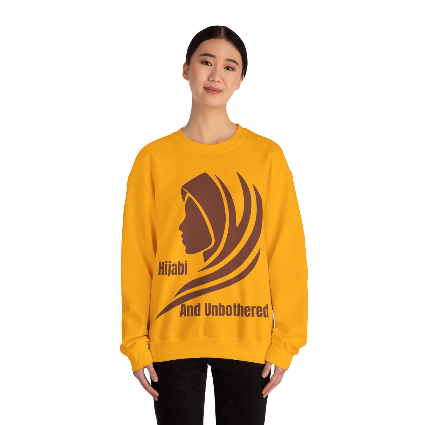 Hijabi and Unbothered Crewneck Sweatshirt - Stylish Unisex Heavy Blend for Everyday Comfort Hijab Fashion Sweat Shirt