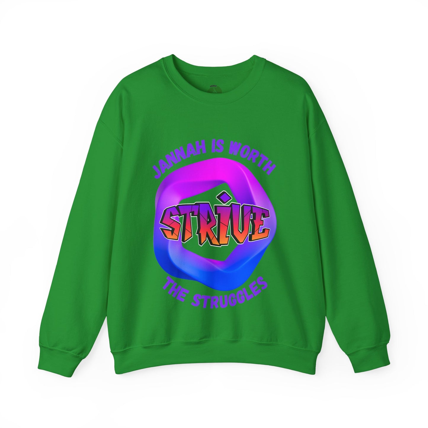 Inspiring Unisex Crewneck Sweatshirt - 'Jannah Is Worth the Struggles' Muslim Streetwear Sweat Shirt